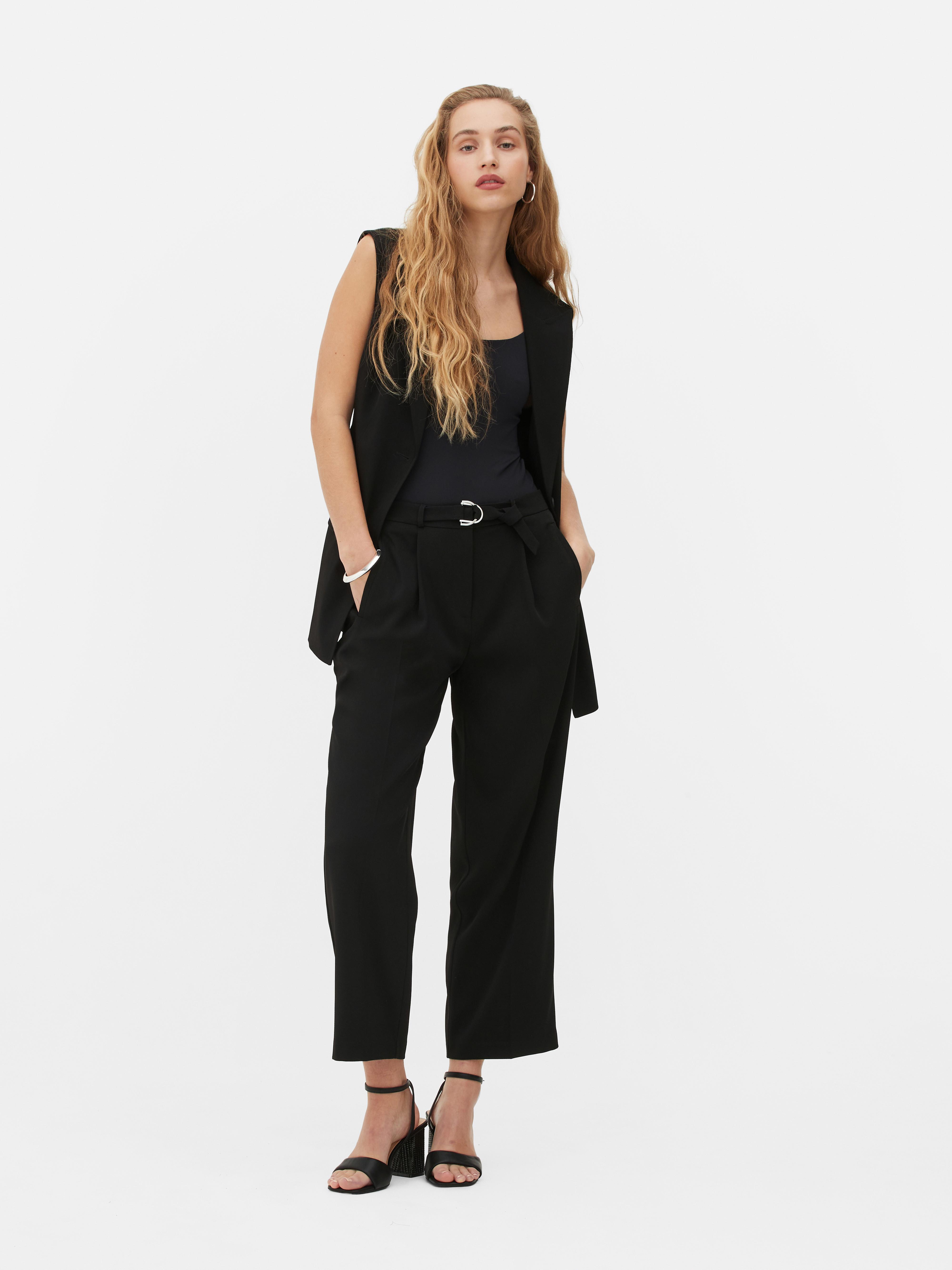 D-Ring Waistband Tailored Pants