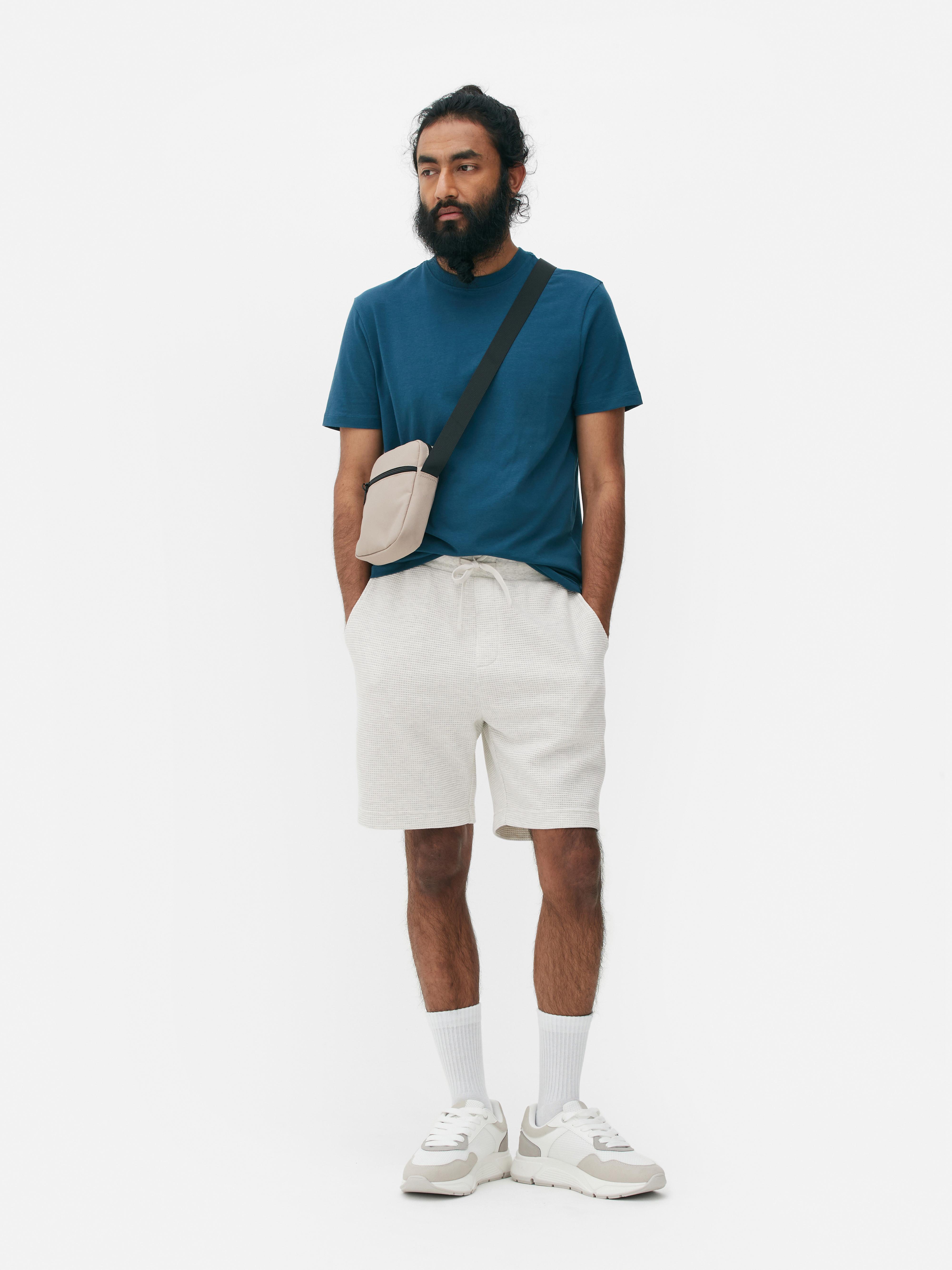 Mens Ecru Drawstring Waffle Shorts | Primark