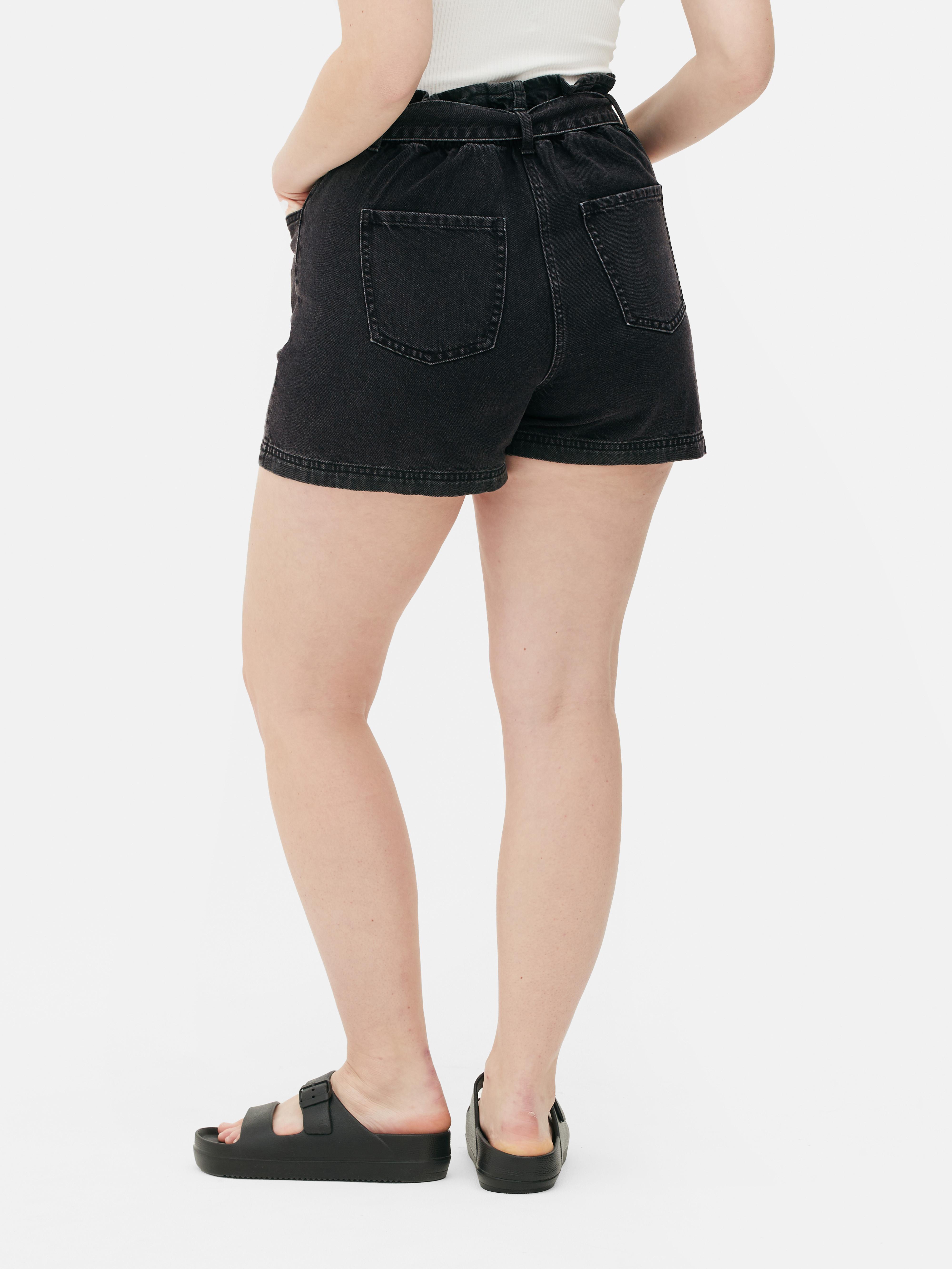 Primark black cheap denim shorts