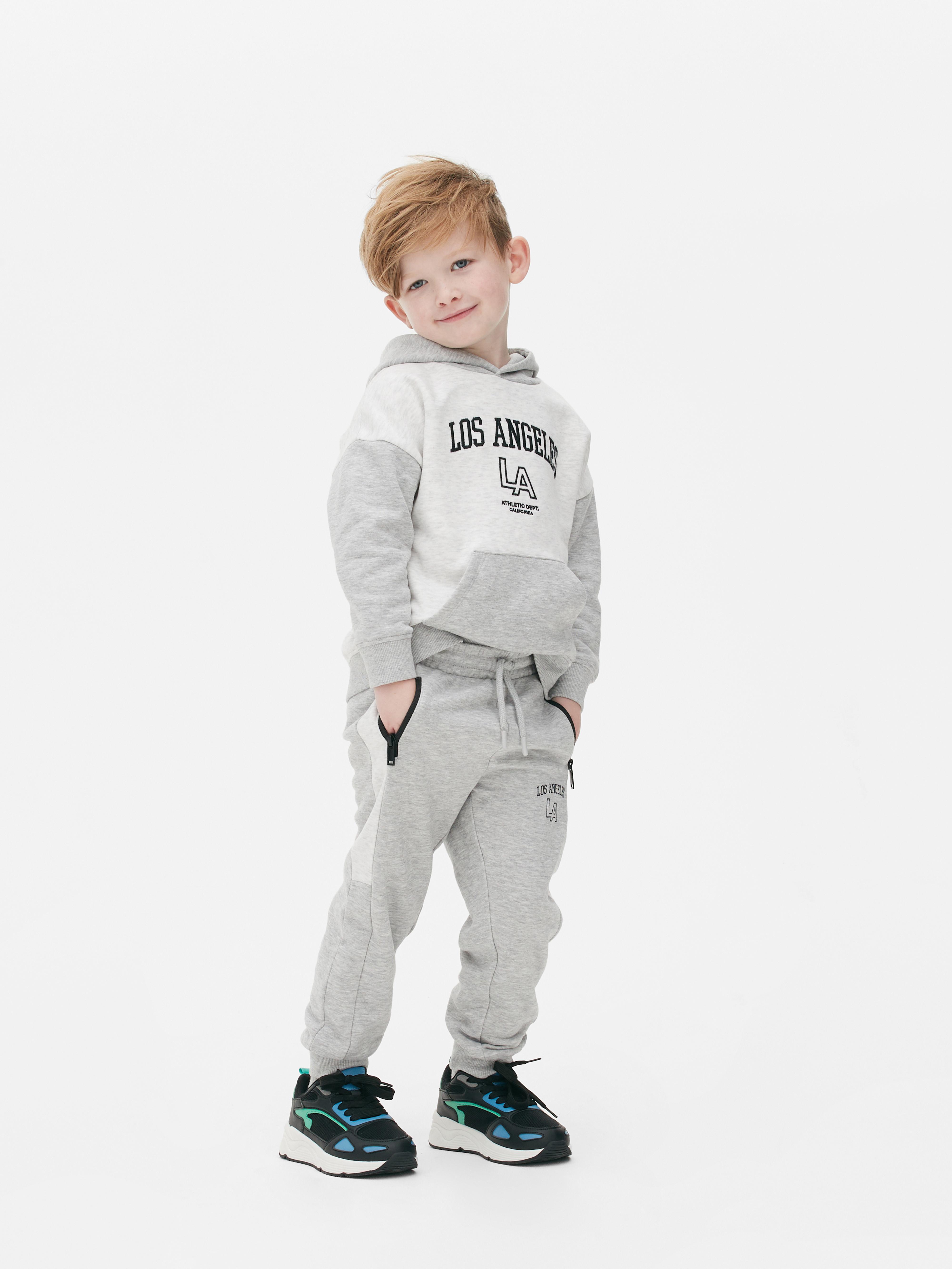 Boys Grey Marl Los Angeles Zip Pocket Joggers | Primark