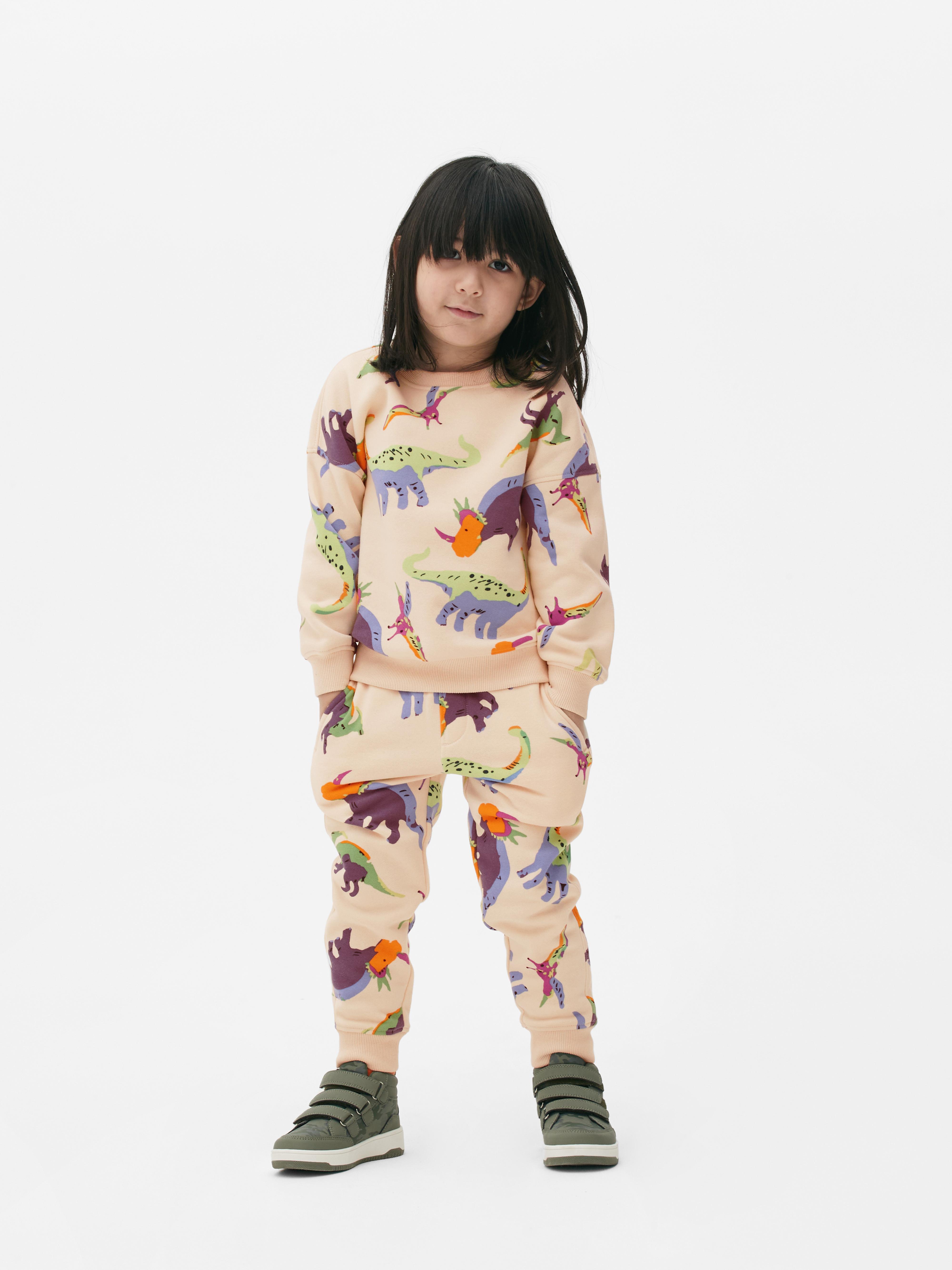 Girls Grey Marl Disney's Lilo & Stitch Printed Sweatshirt and Joggers Set