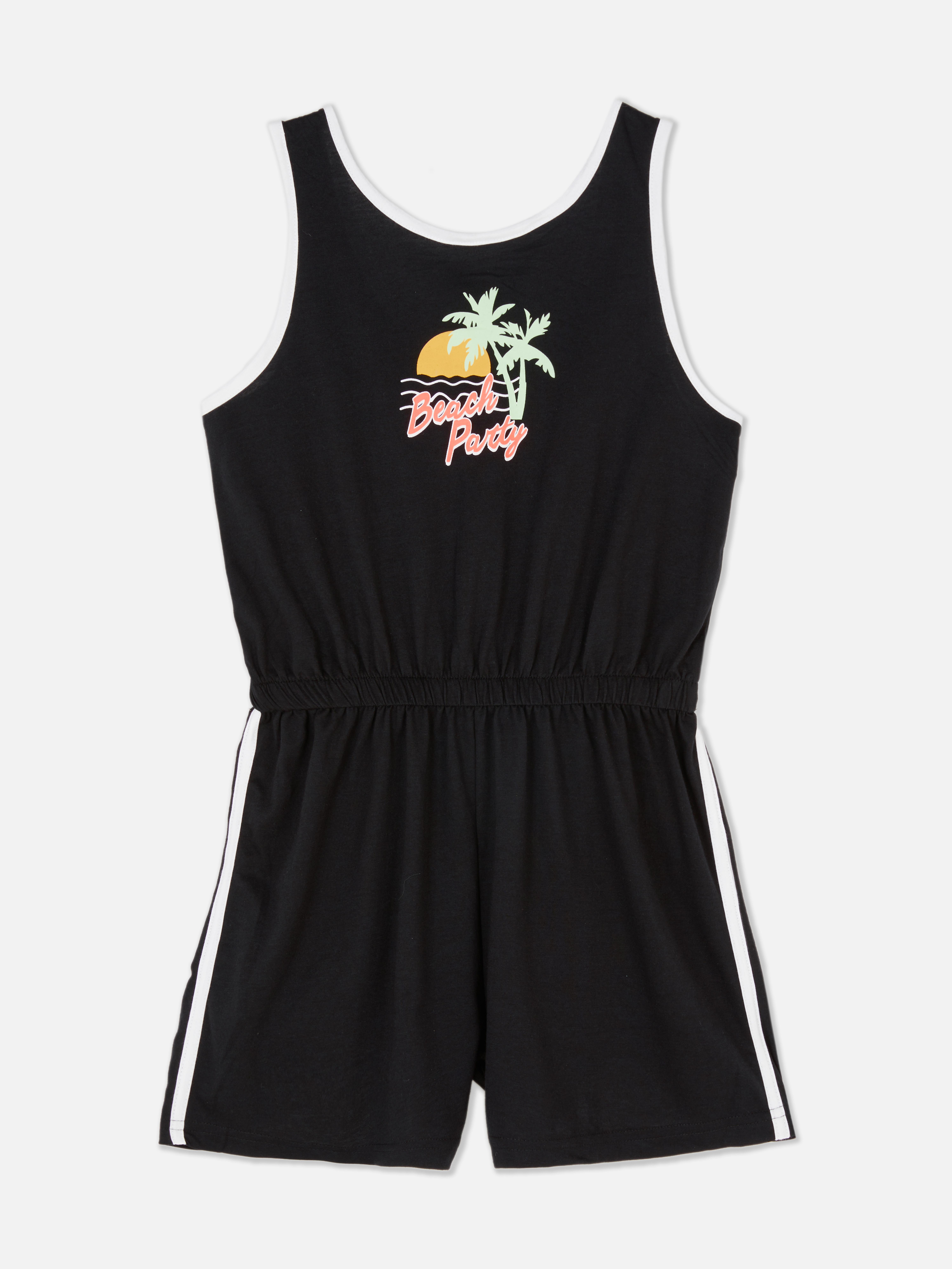 Mouwloos jersey playsuit