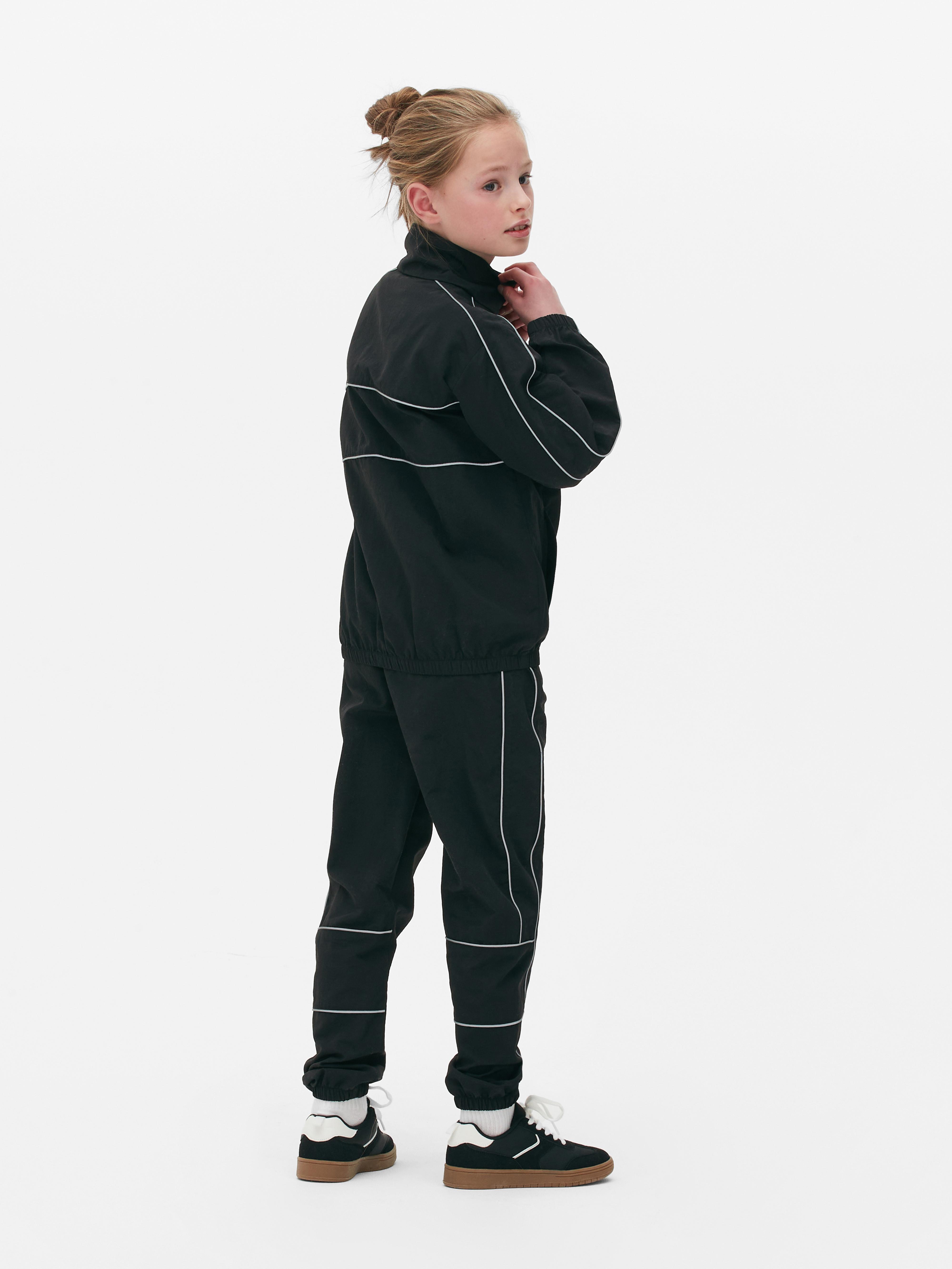 Girls black 2024 tracksuit bottoms