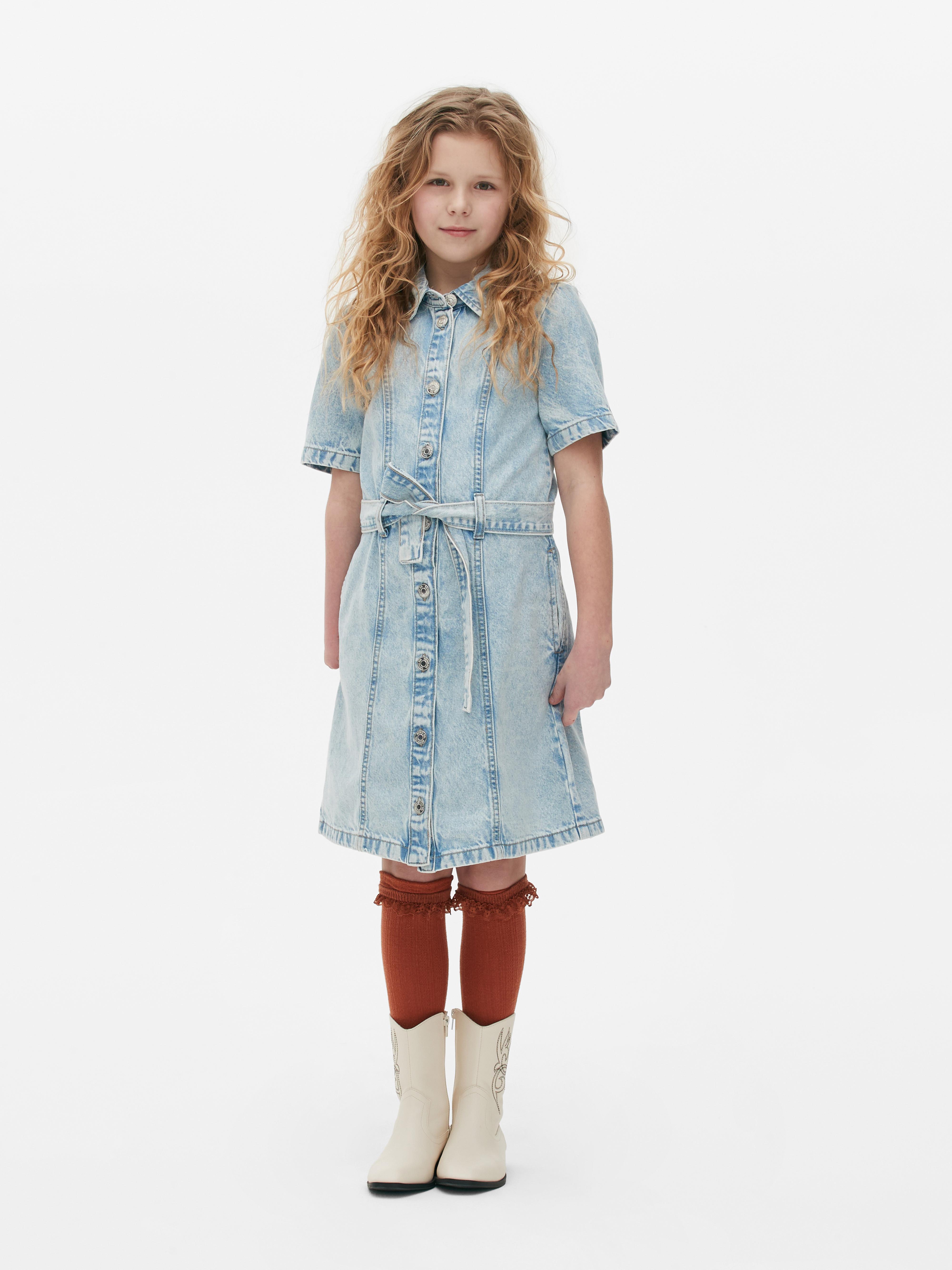 Robe en jean à col