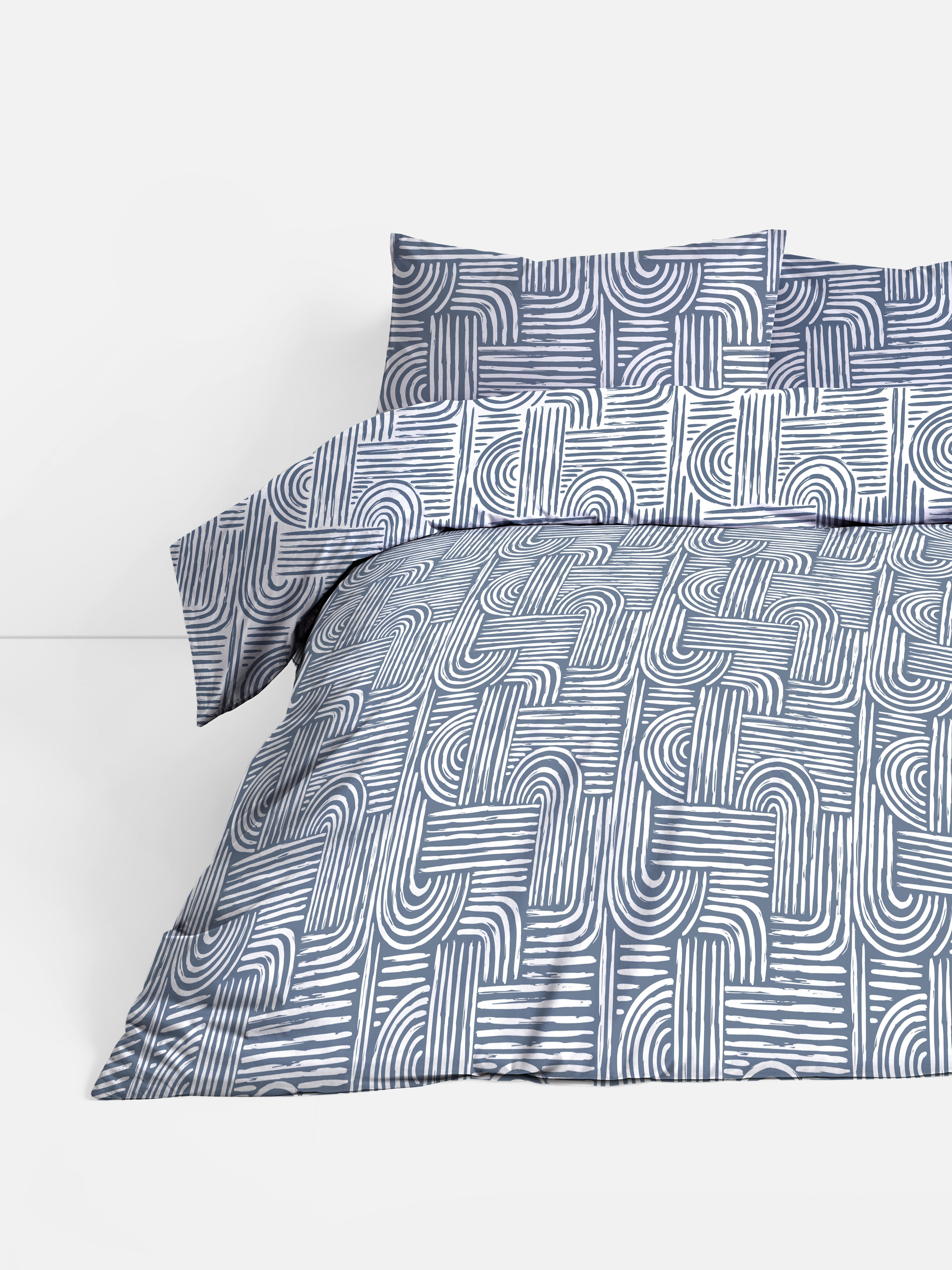 Komplet posteljnine za dvojno posteljo z geometrijskim vzorcem