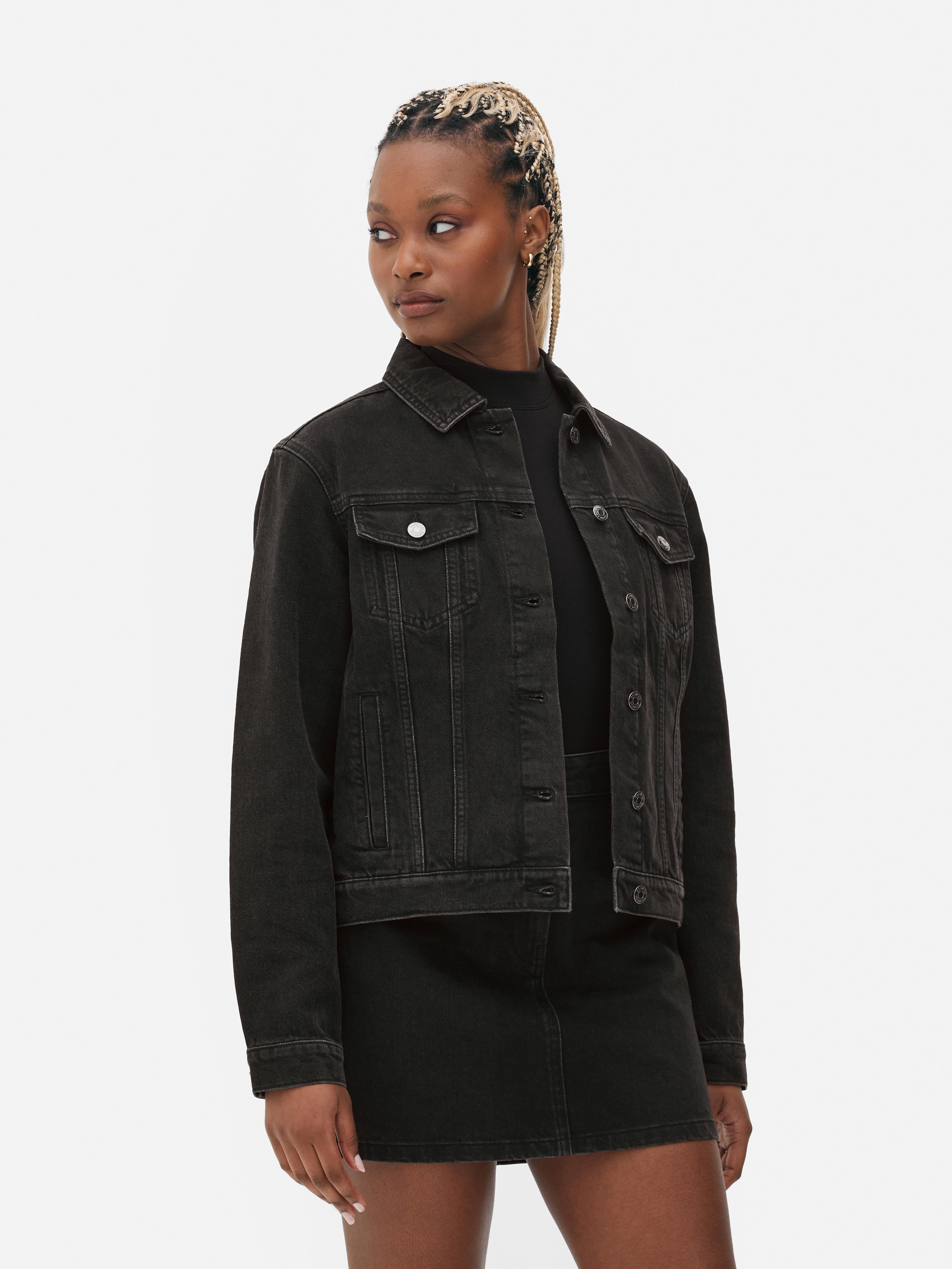 Denim jackets black best sale