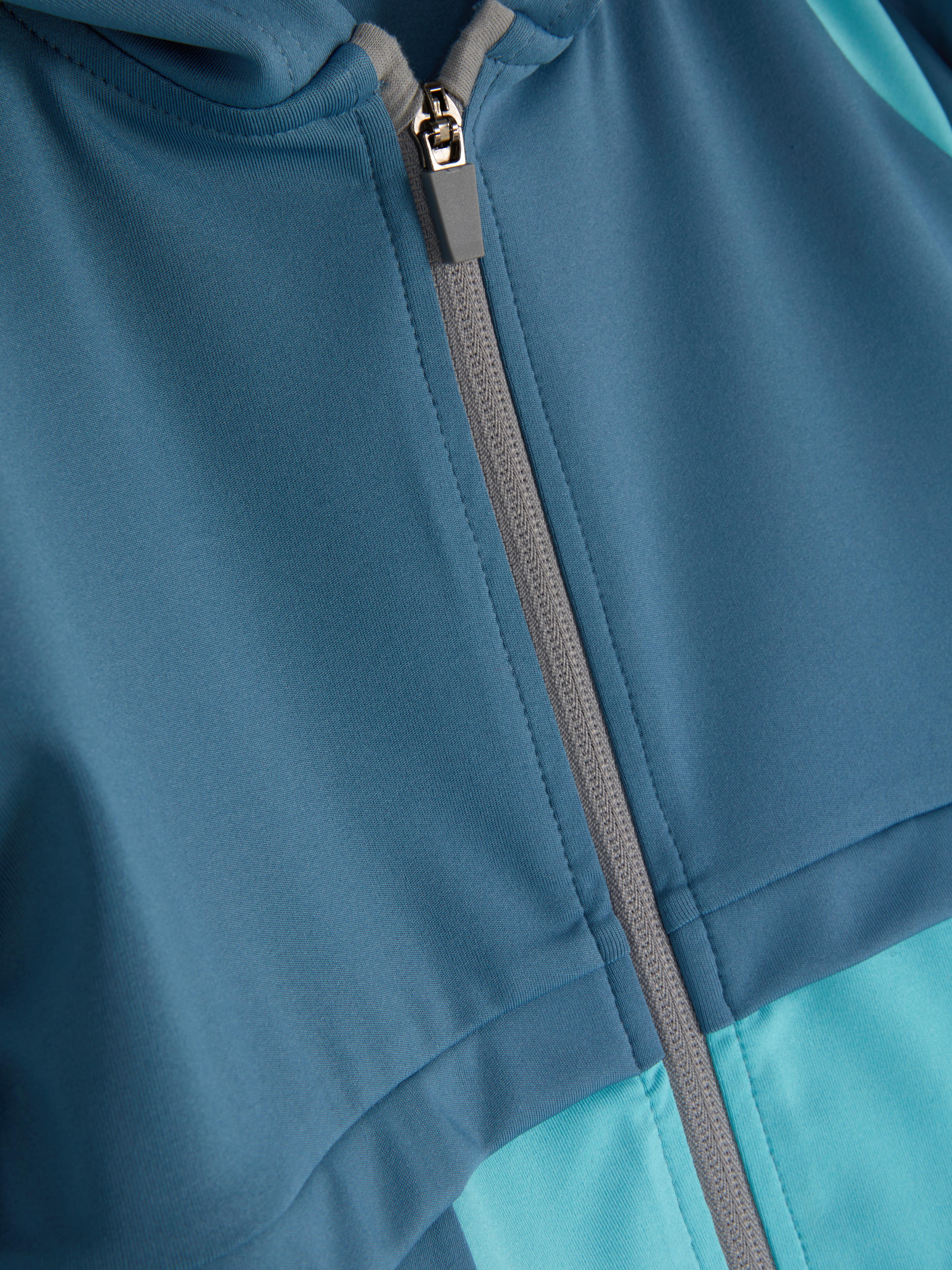 Colour Block Zip-Up Hooded Jacket