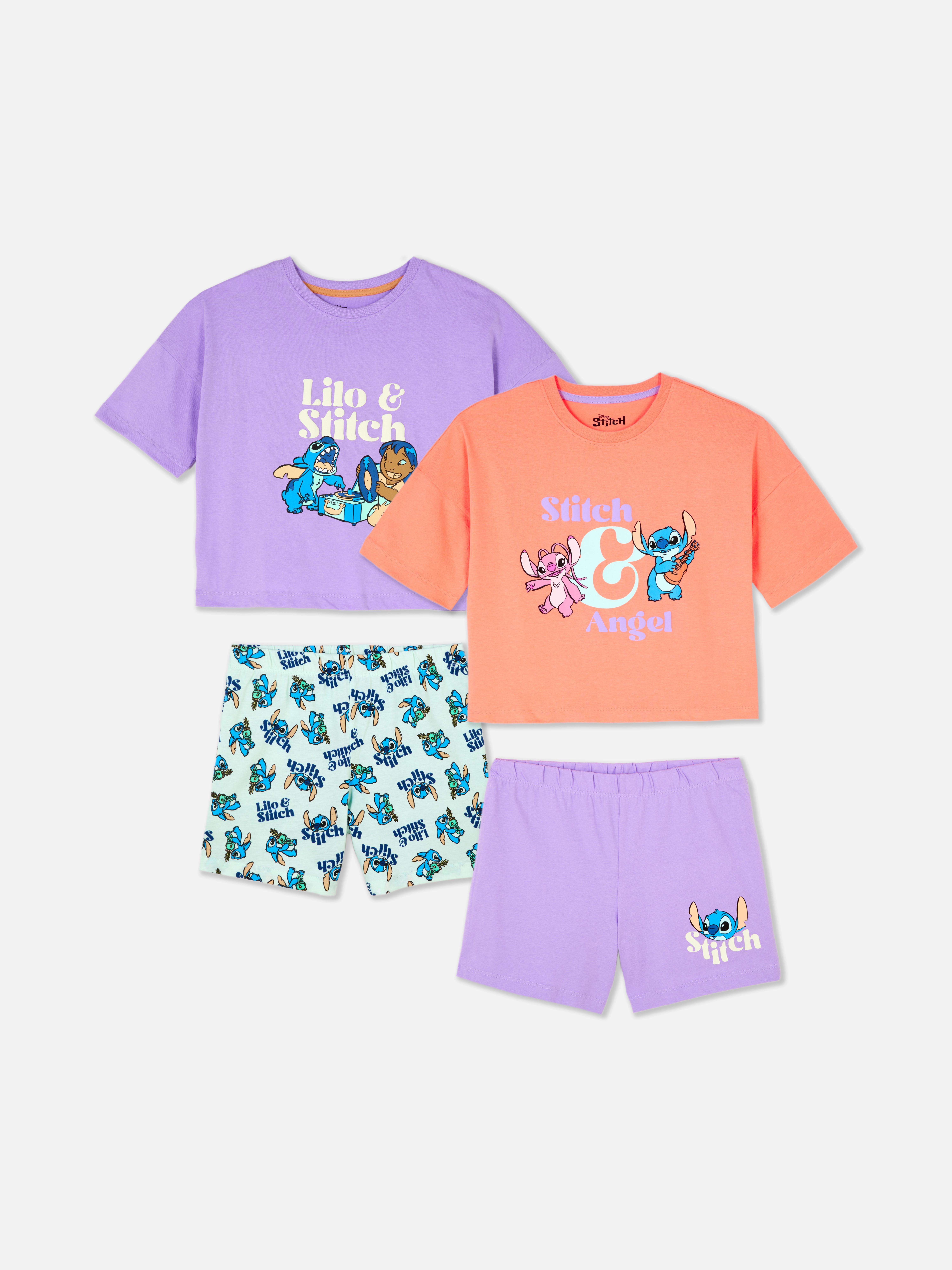 Korte pyjama met print Disney's Lilo & Stitch, set van 2