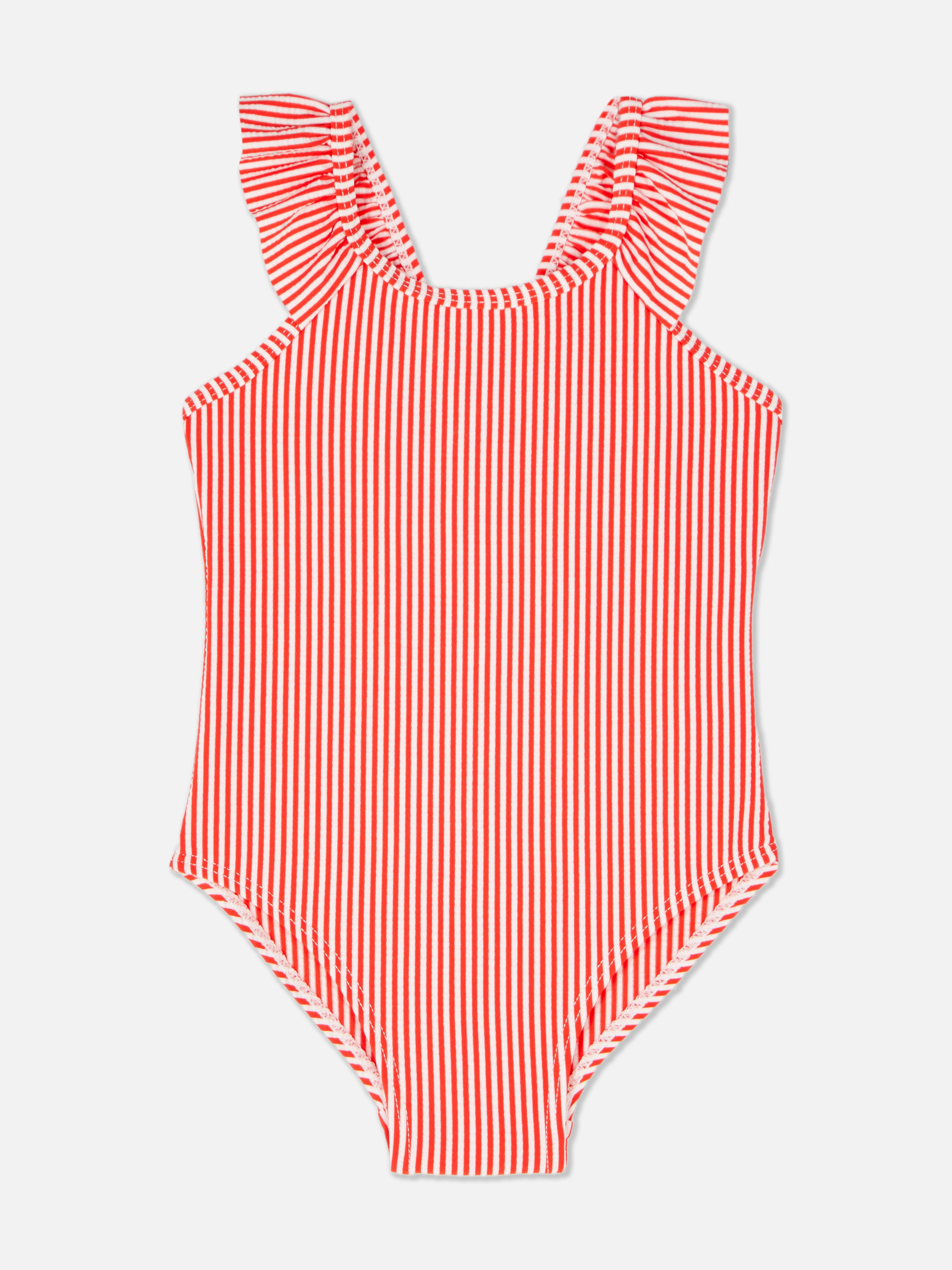 Striped Frill Detail Swimsuit