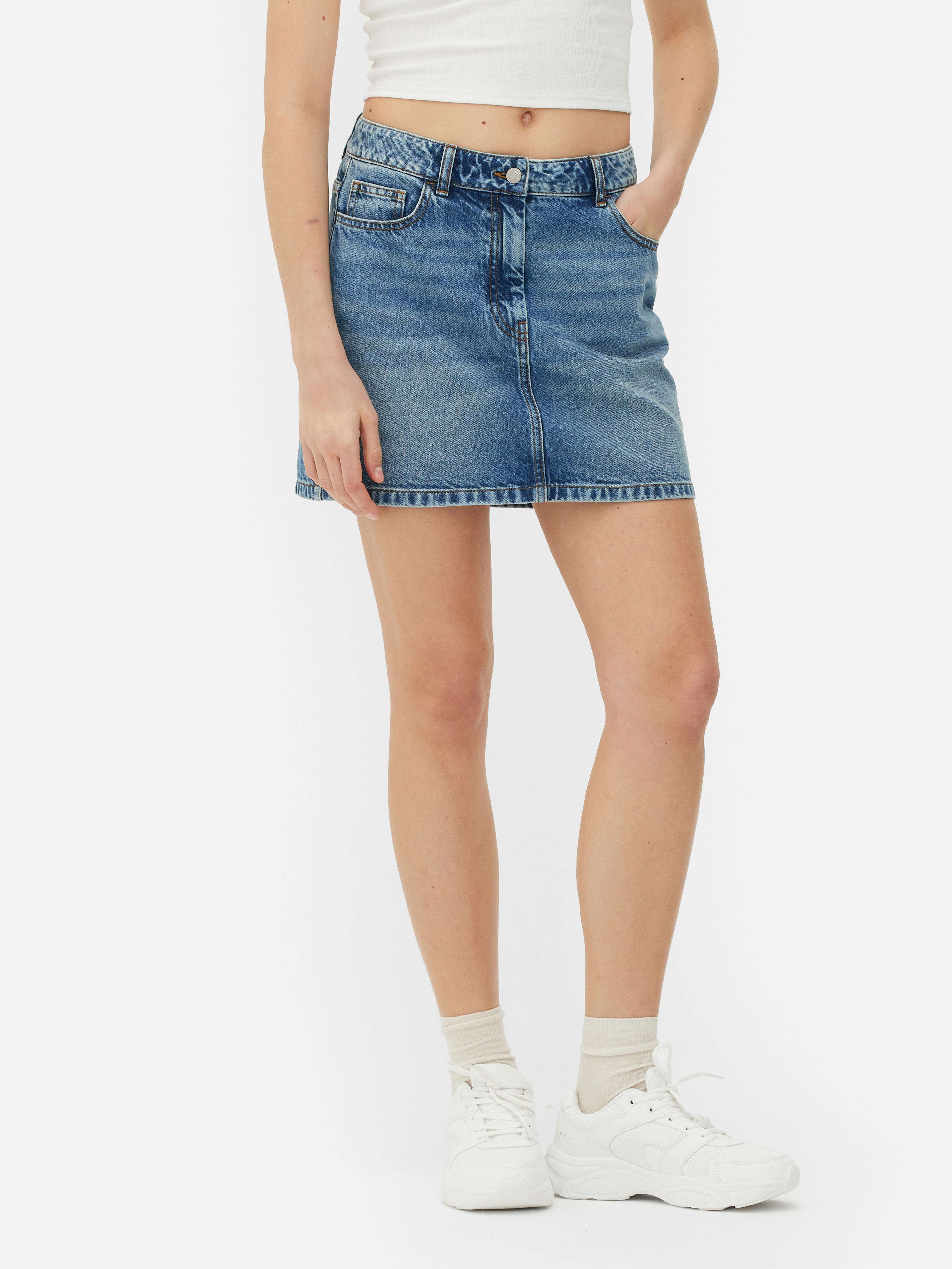 Womens Mid Blue Denim Mini Skirt Primark 7187