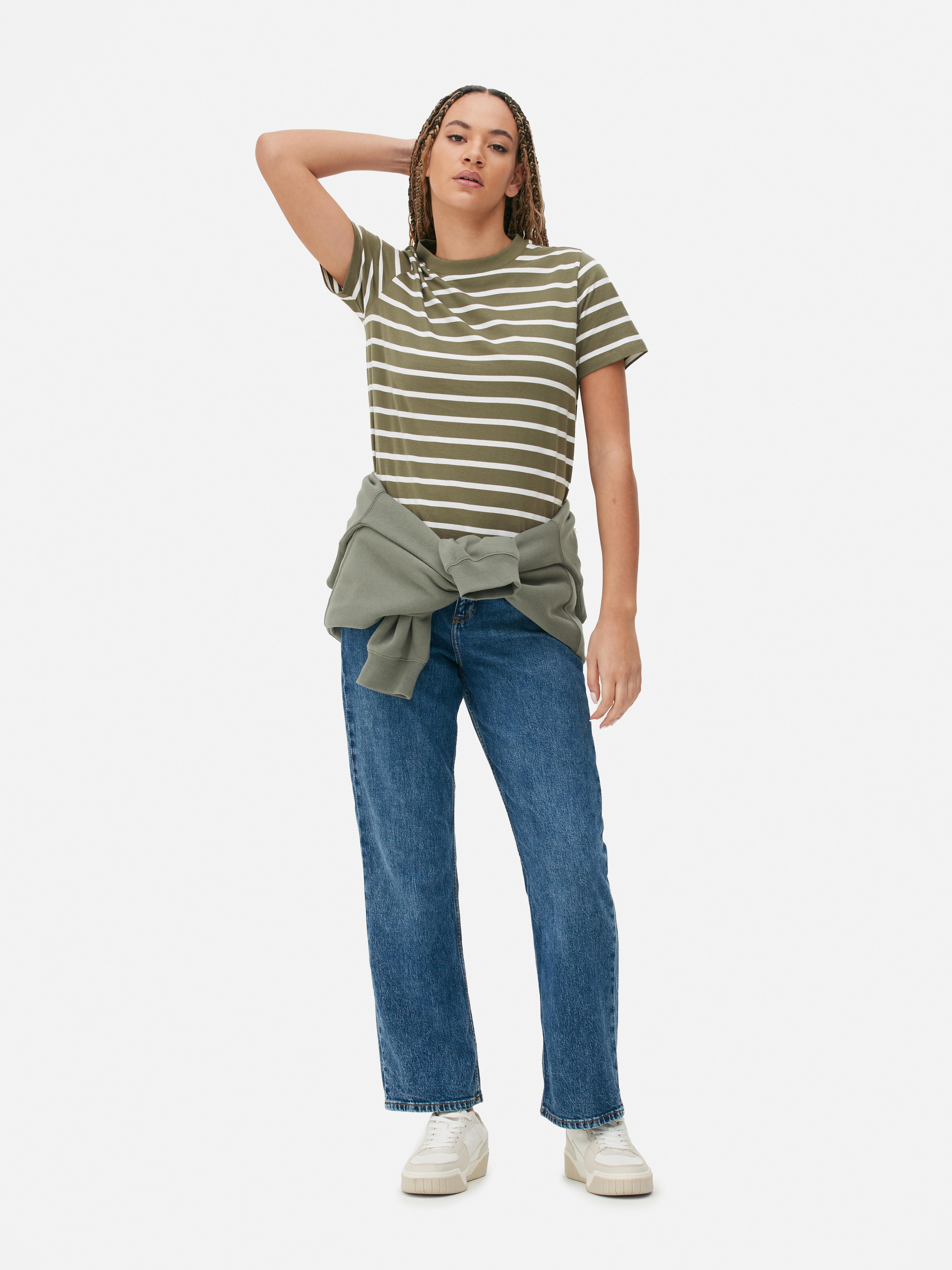 Primark Shop Online Women's Casual Tops Crew Neck Stripes Colour