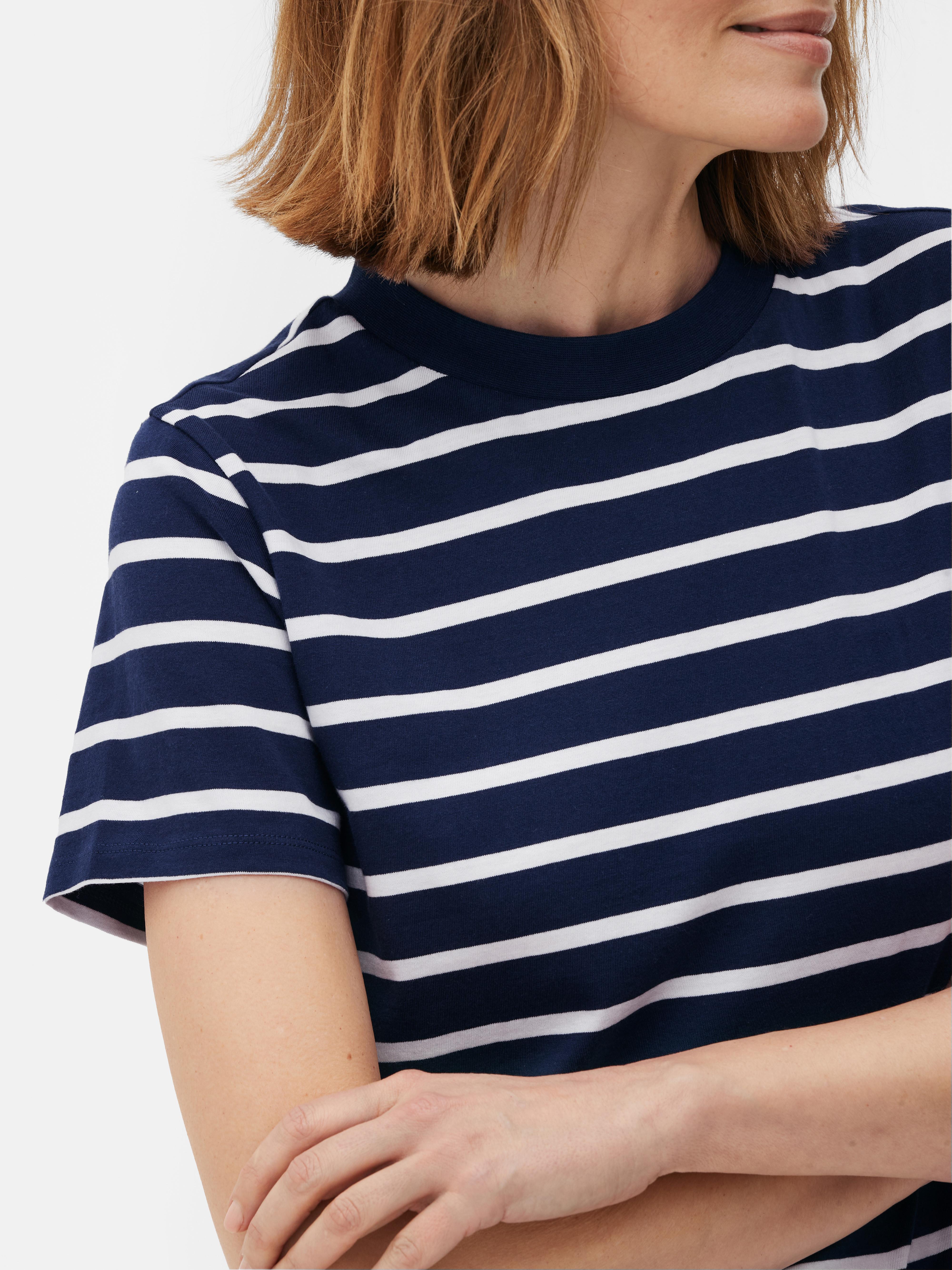 Primark Shop Online Women's Casual Tops Crew Neck Stripes Colour