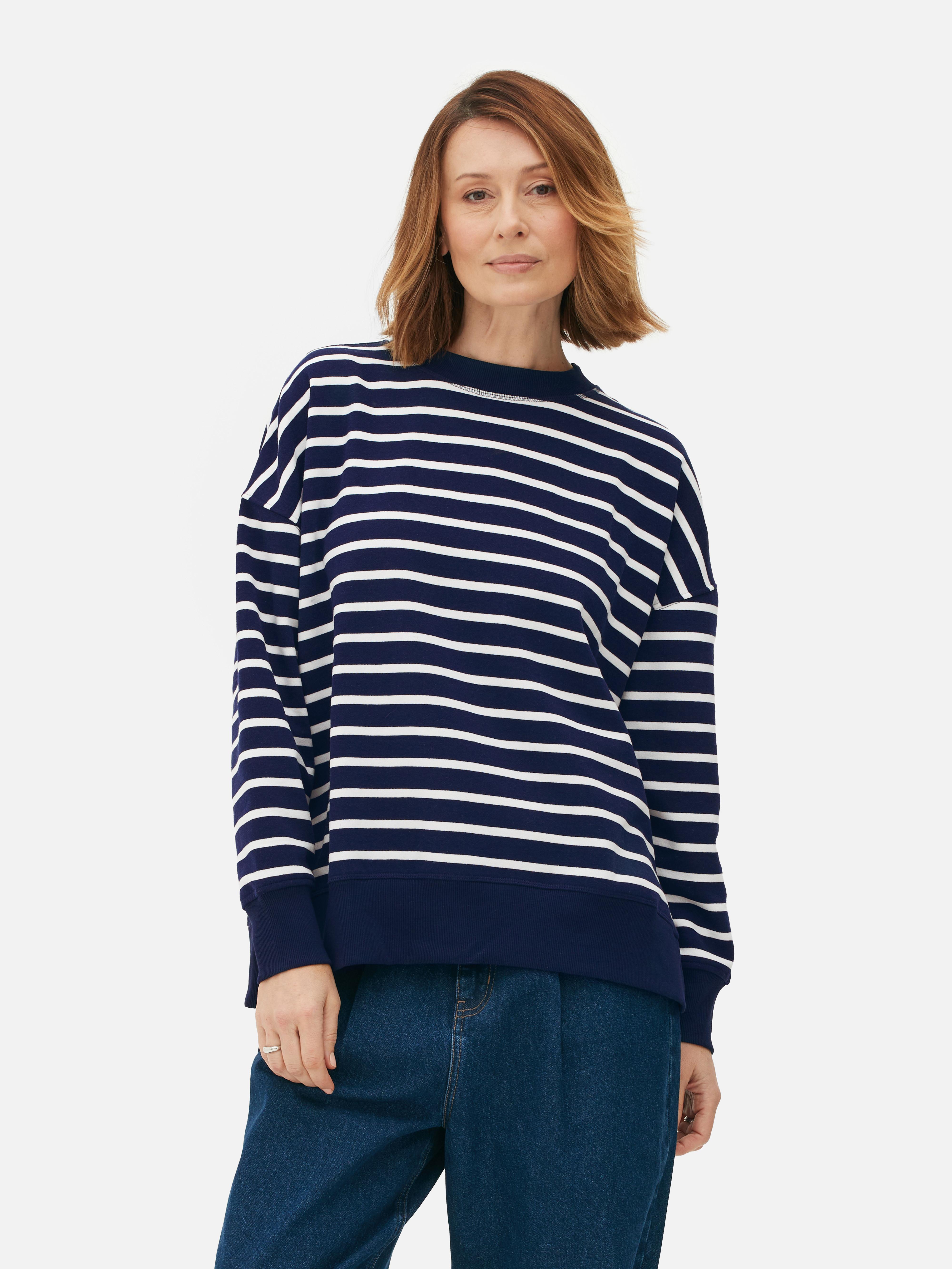 Oversized hot sale striped sweatshirt