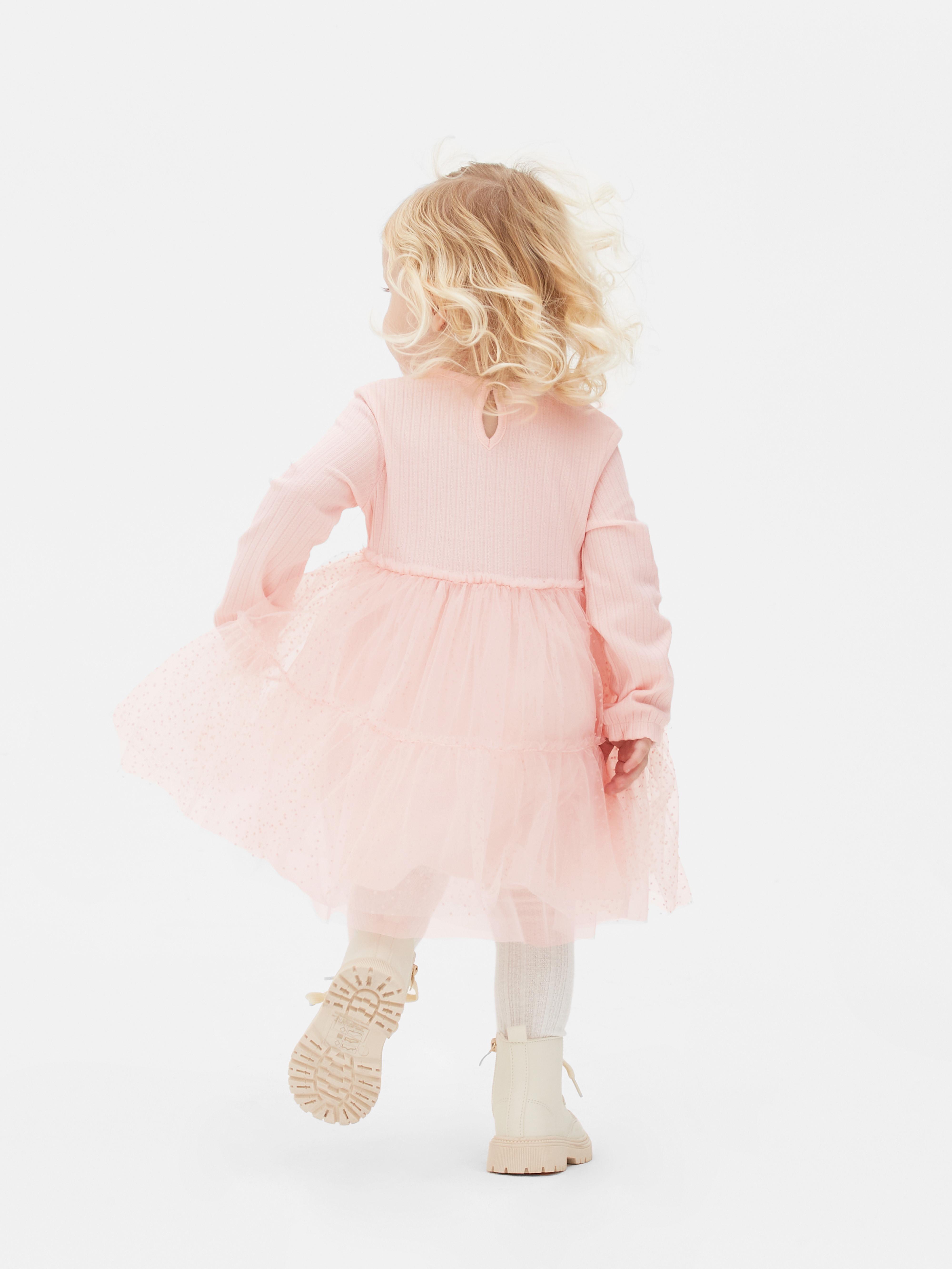 Baby Girls Light Pink Ribbed Tutu Dress | Primark