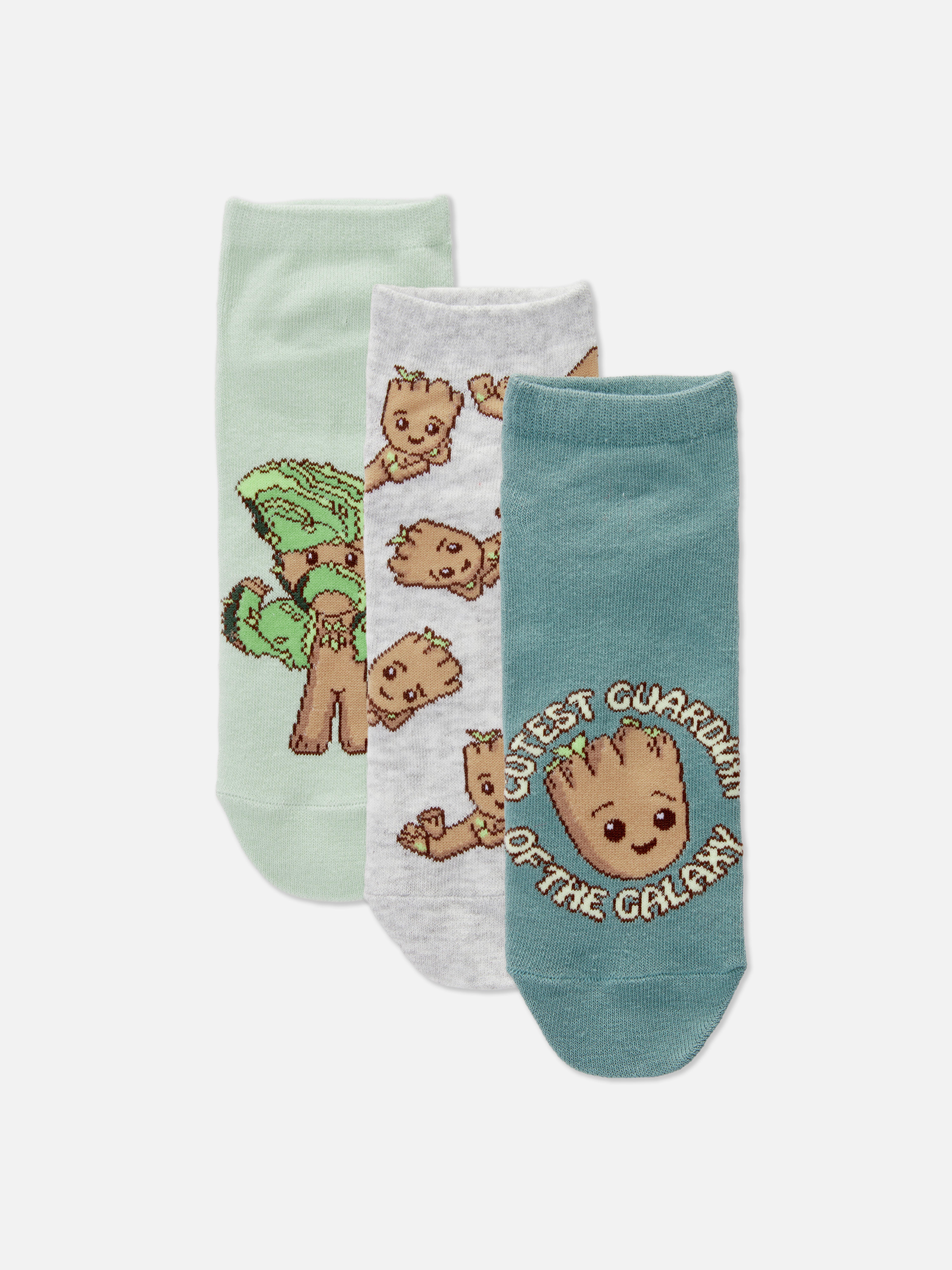 Marvel Guardians of the Galaxy Groot 3-Pair Ankle Socks Pack – Atomic Flare