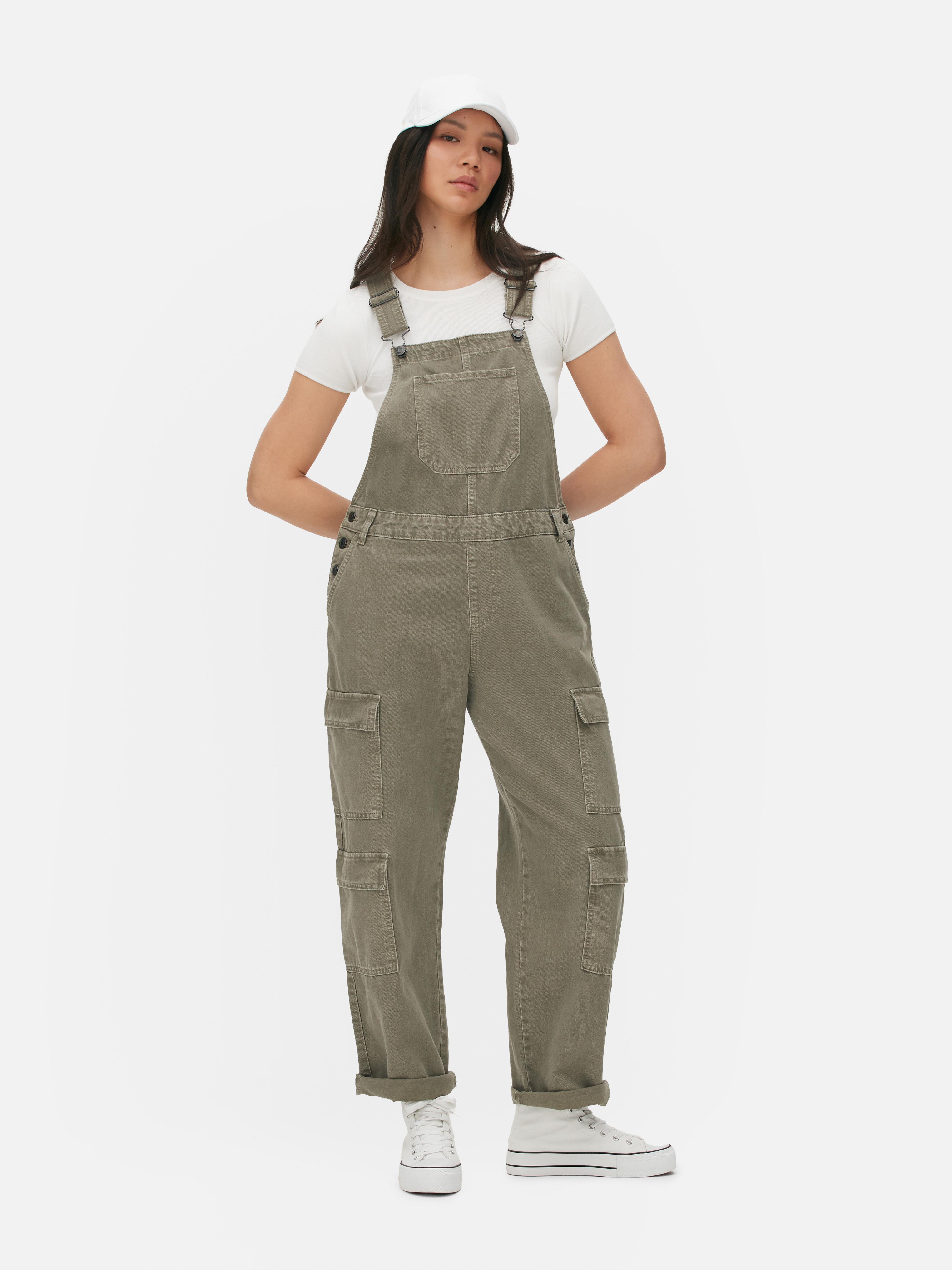 Denim Cargo Dungarees