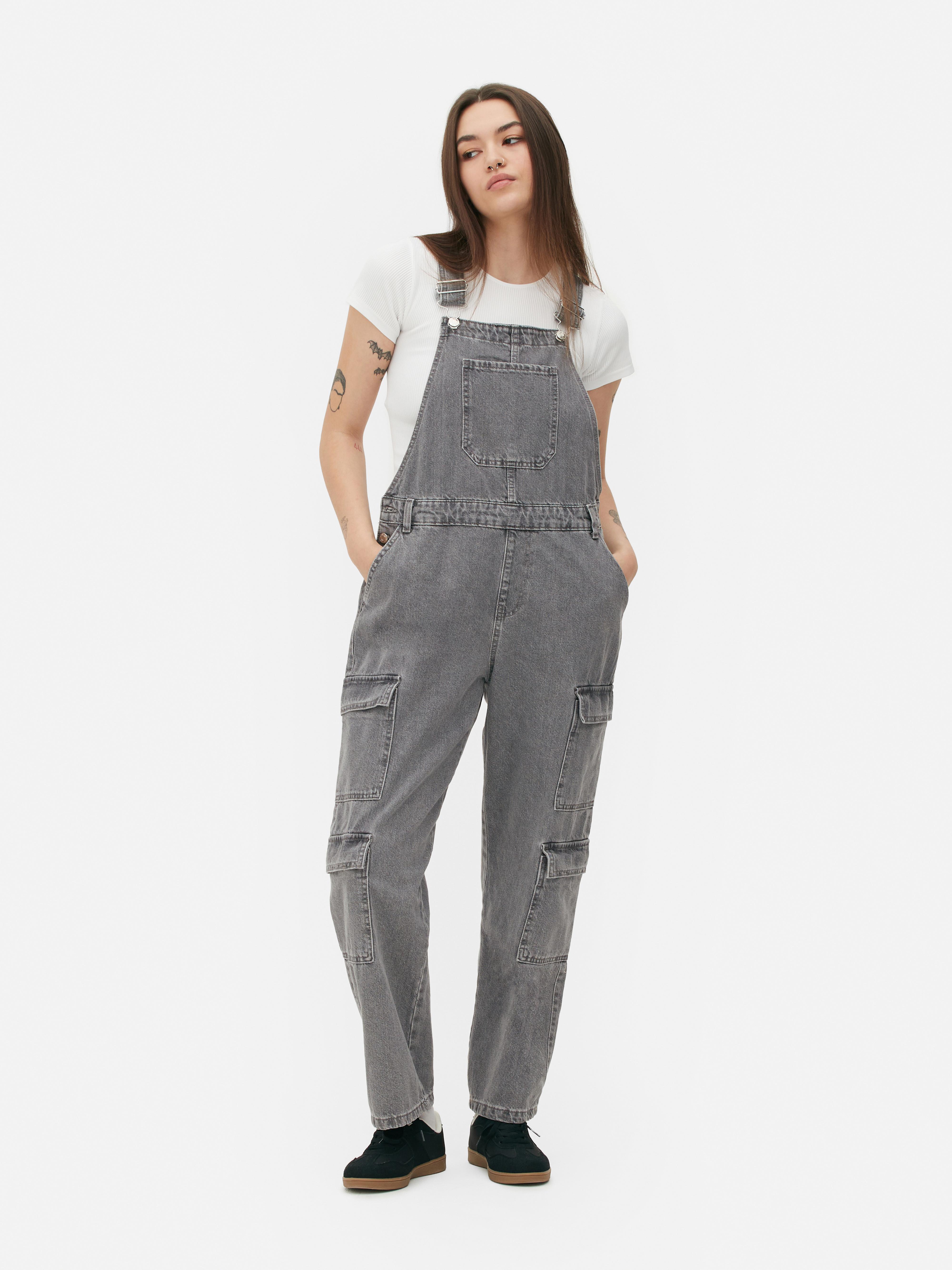 Denim Cargo Dungarees