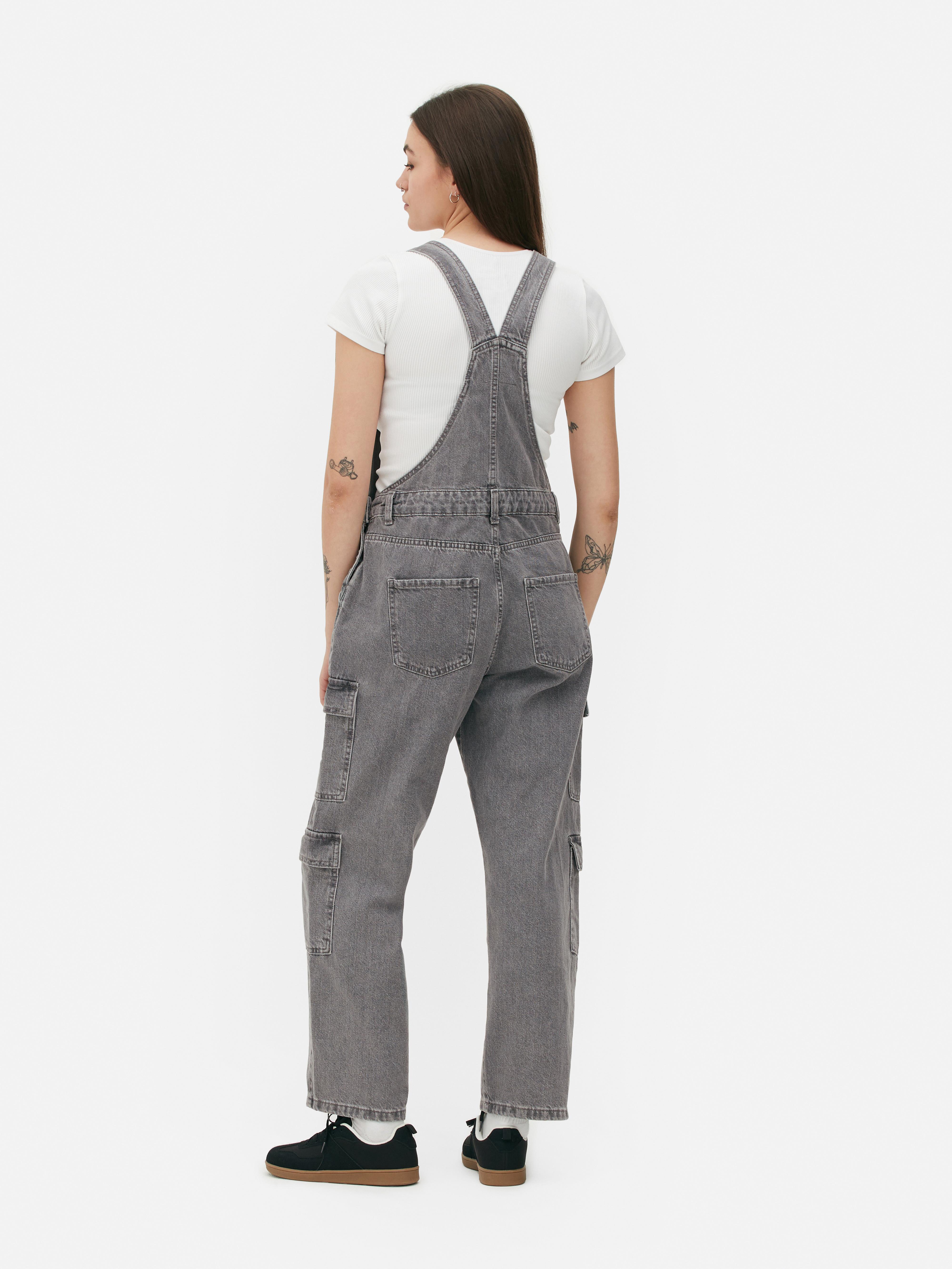 Black Casual Cargo Dungaree, Womens Dungarees