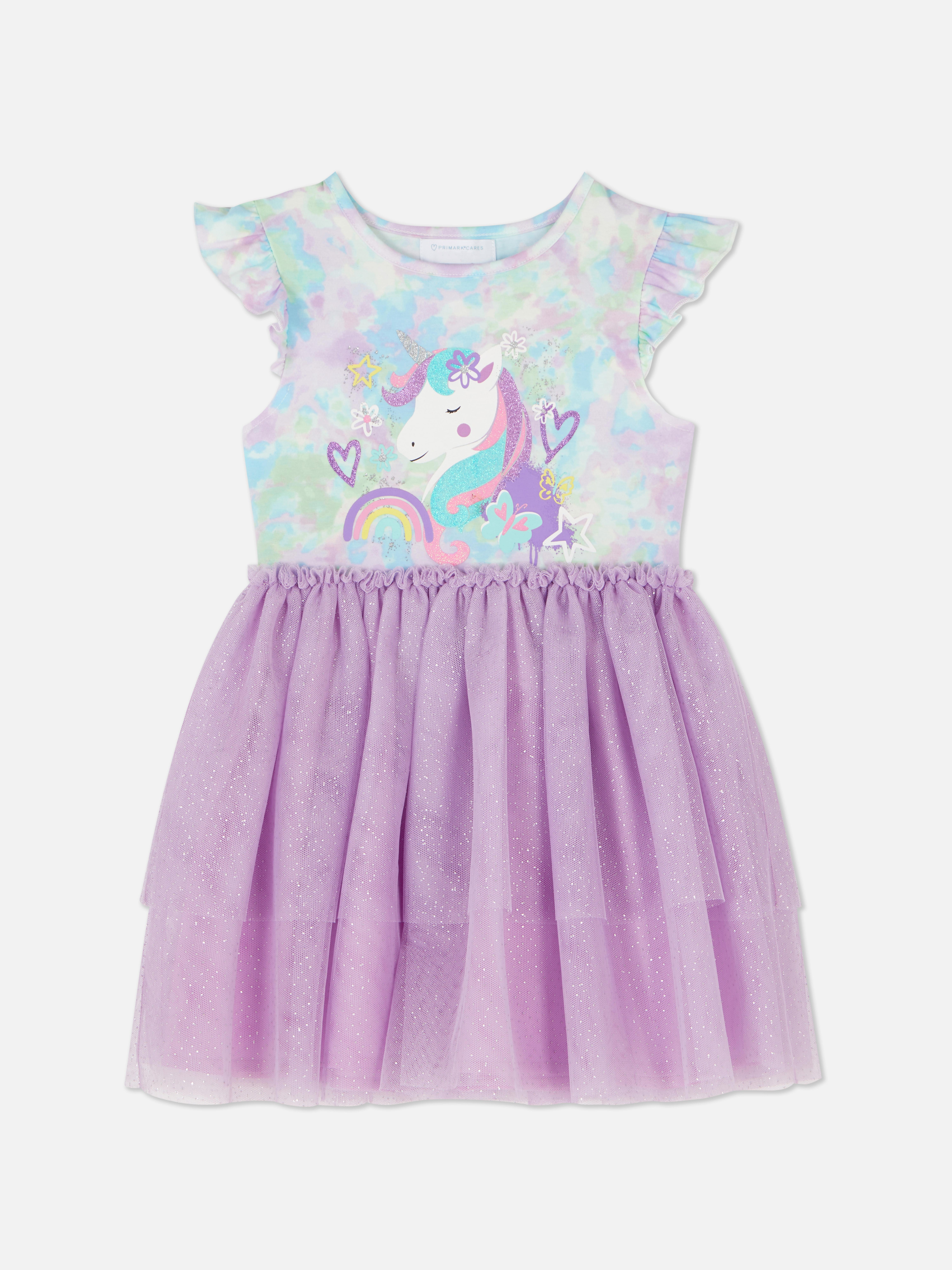 Glitzerndes Tutu-Kleid mit Einhorndesign