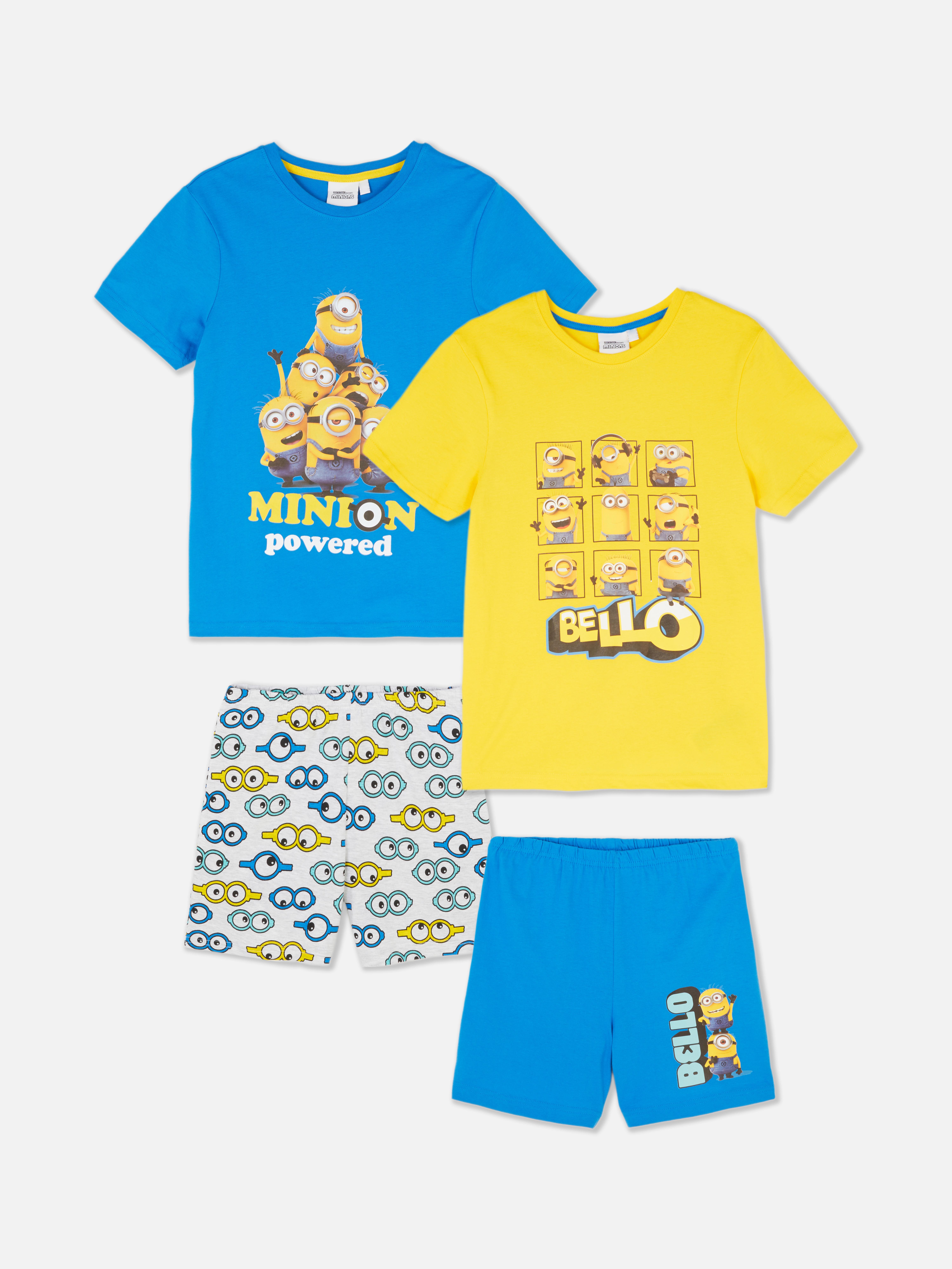 Pyjama's met T-shirt en short Minions, set van 2