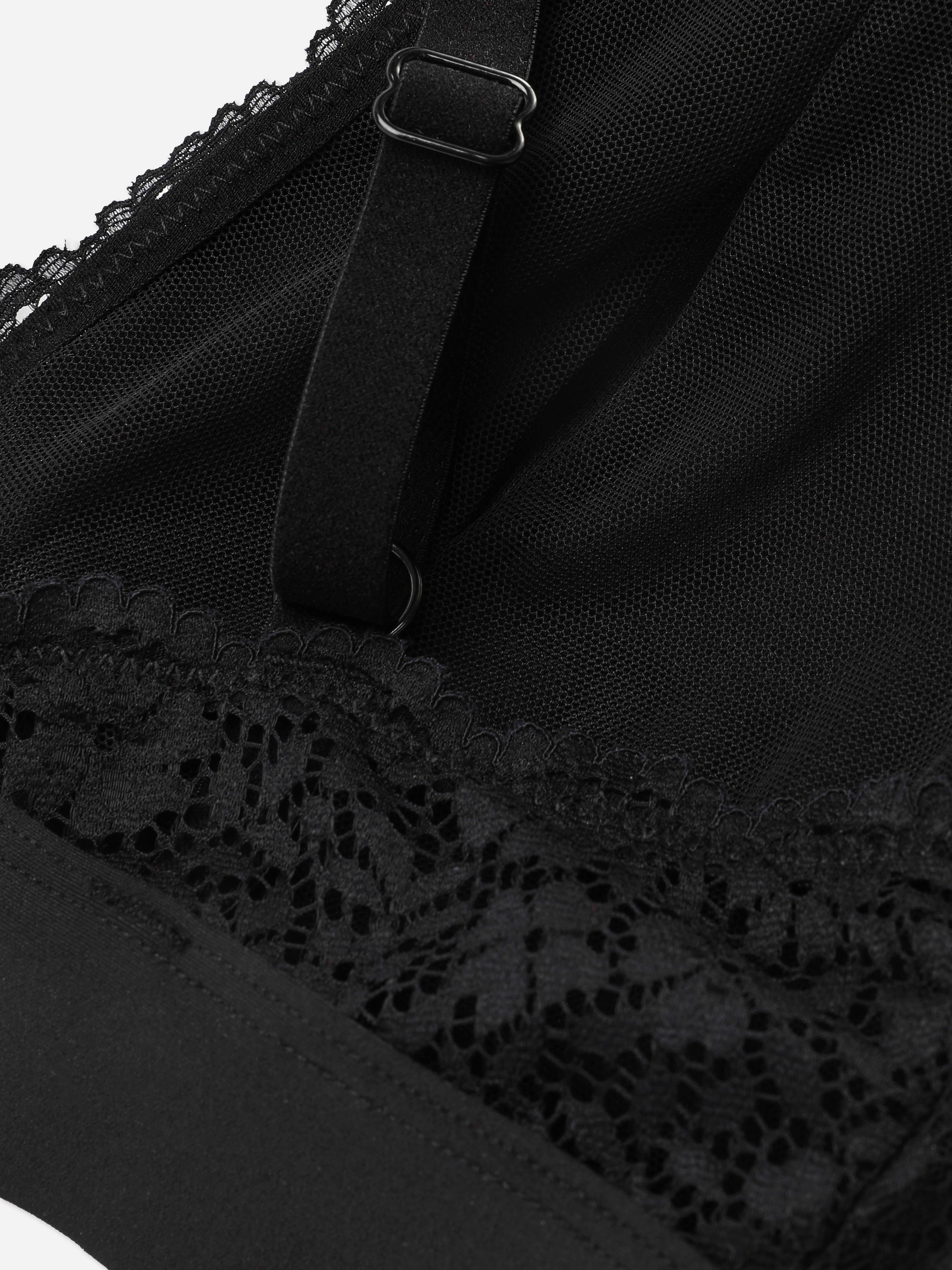 Bralette scollata in pizzo con chiusura adattabile