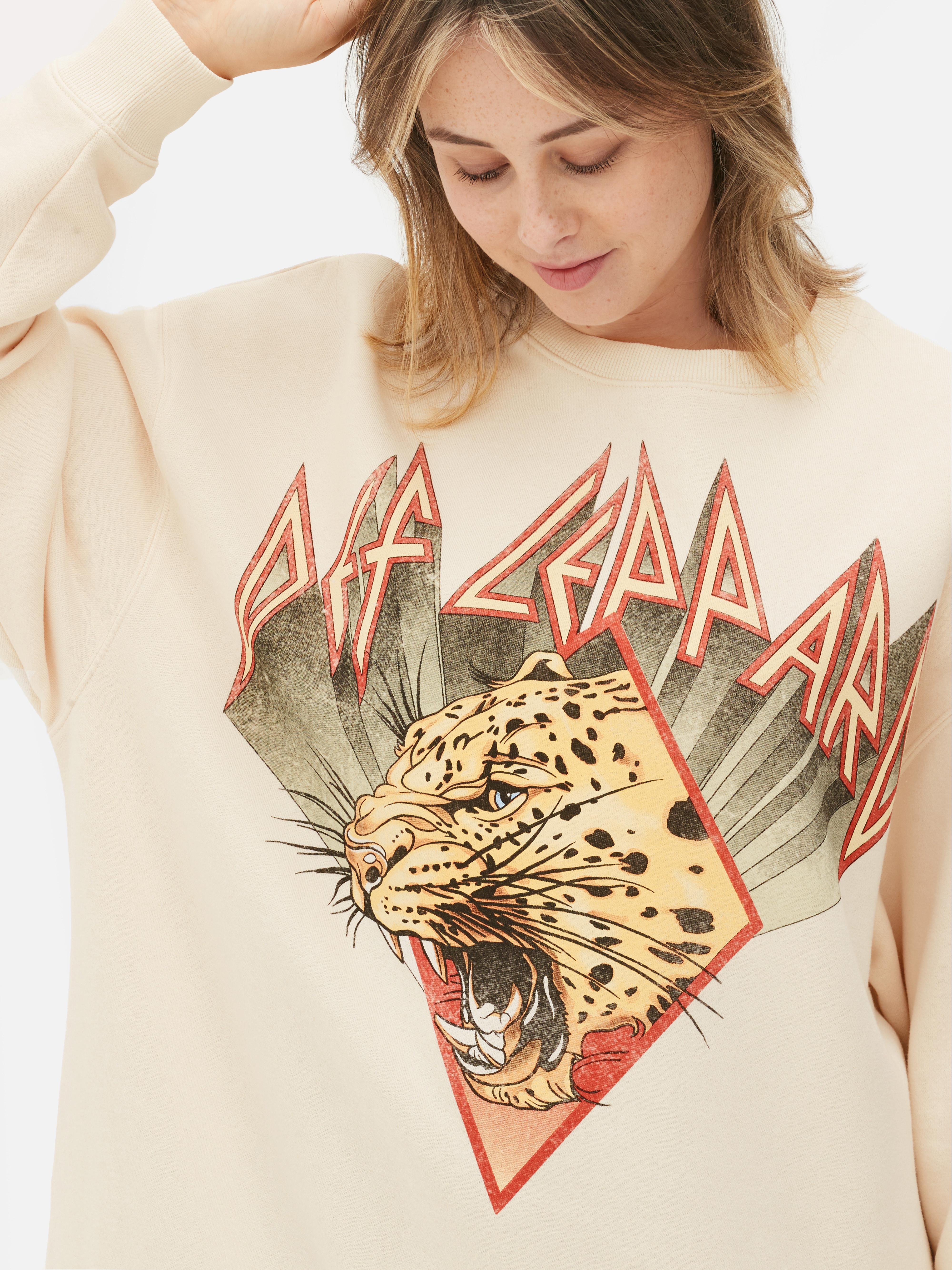 Felpa oversize con grafica Def Leppard