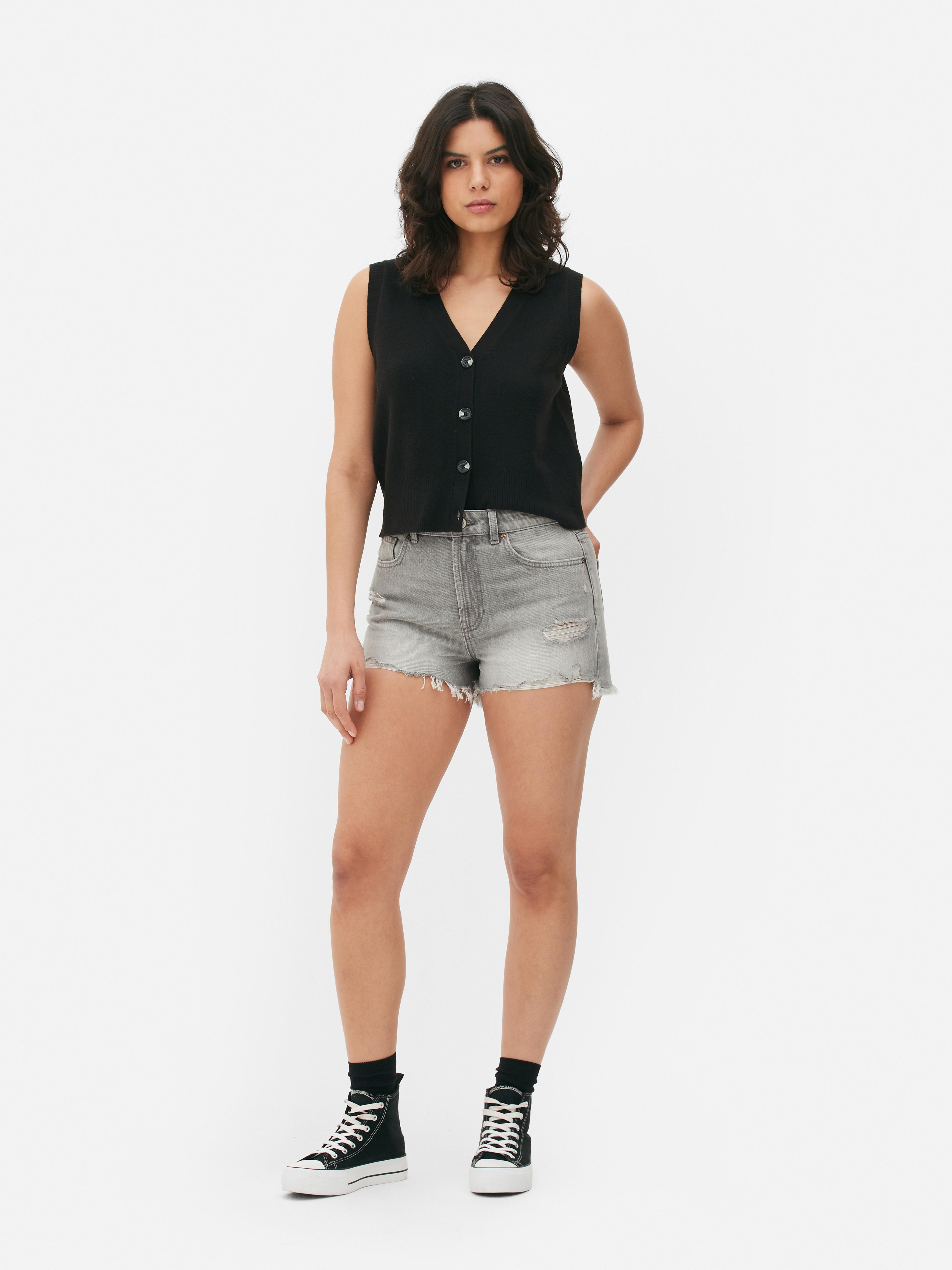 Black ripped hotsell shorts primark