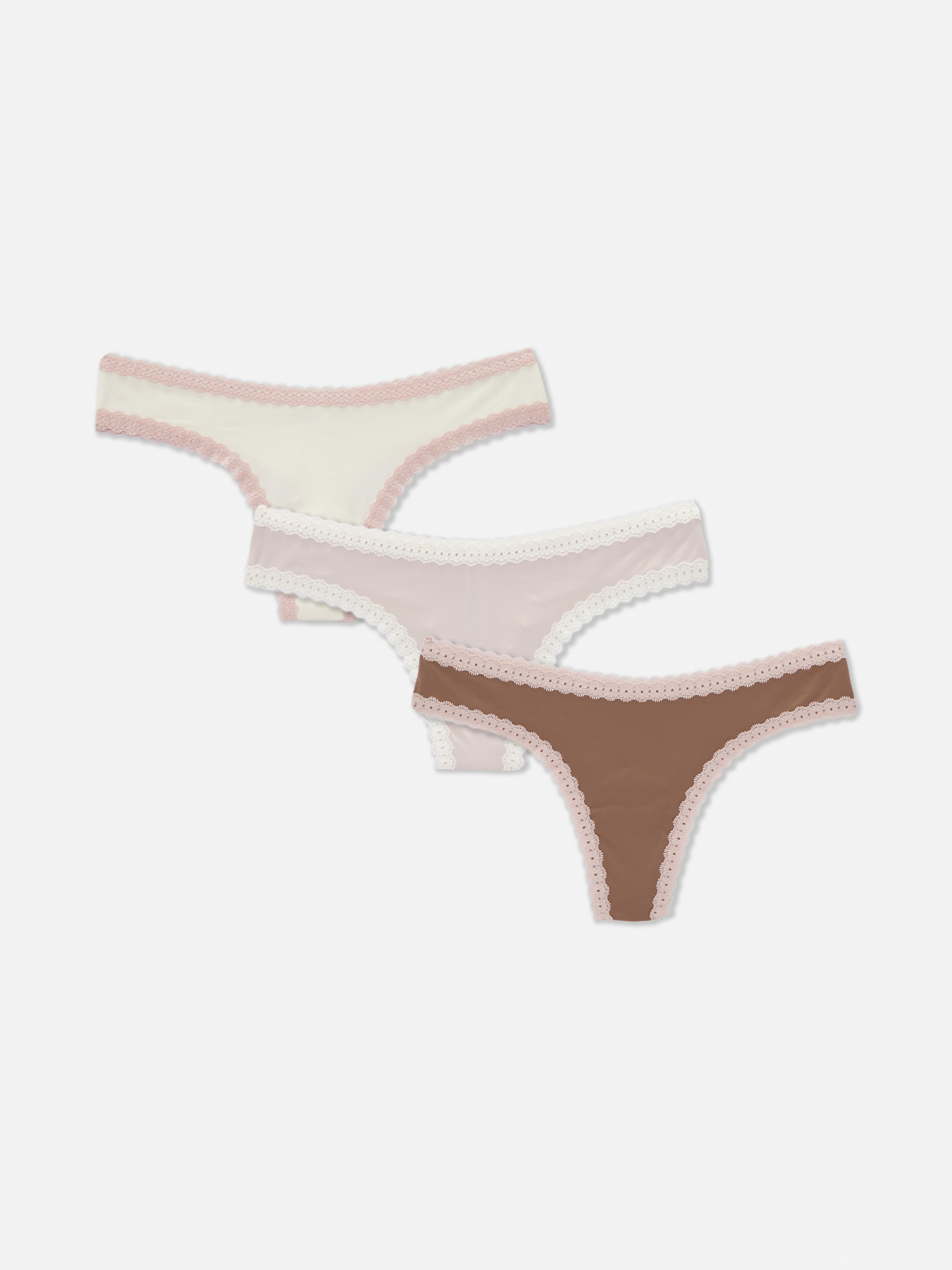 Women's Brief 36 38 S Thong Brazilian Panty Pink ❤️ Heart Sexy Primark