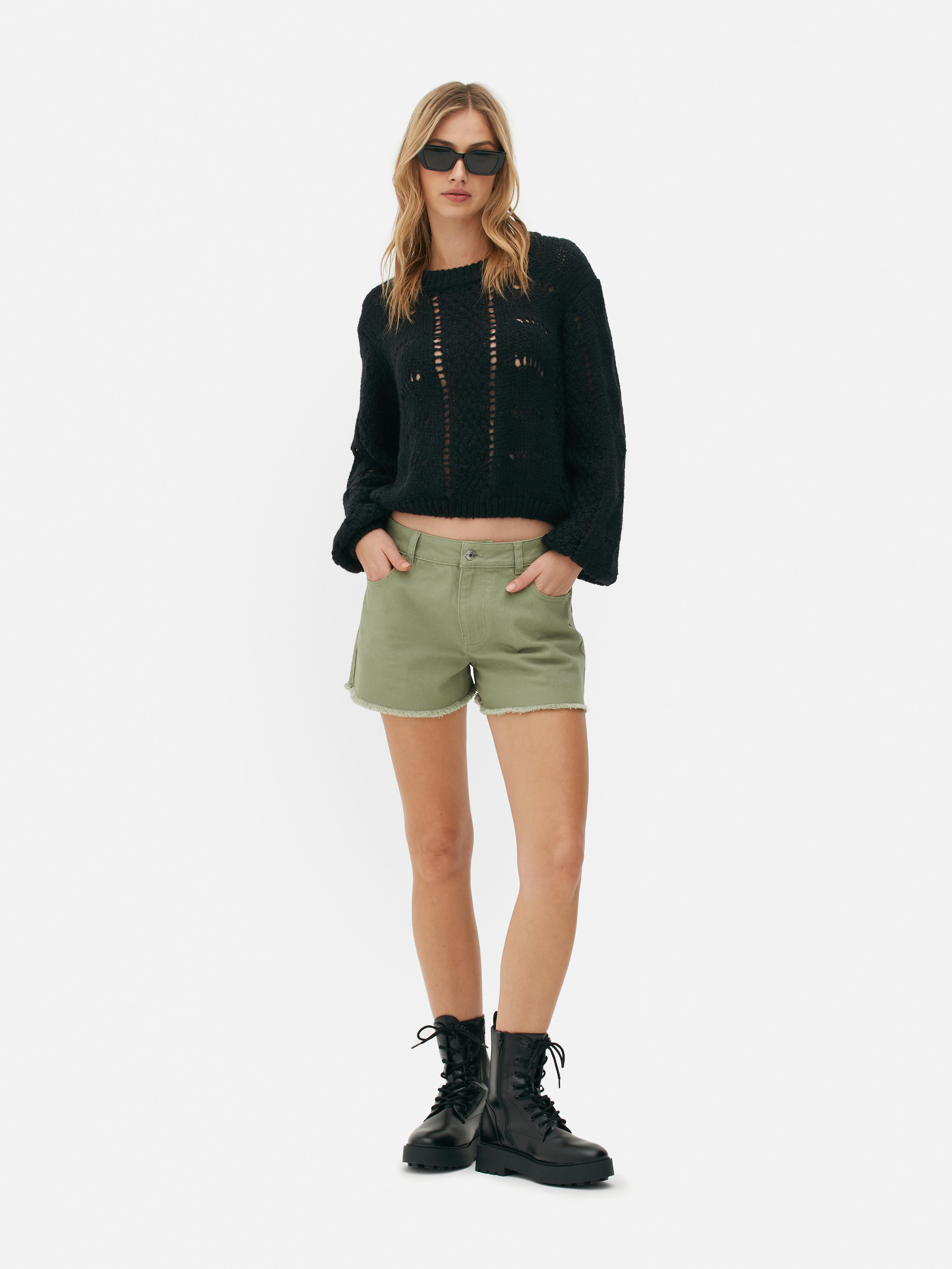 Frayed khaki hot sale shorts