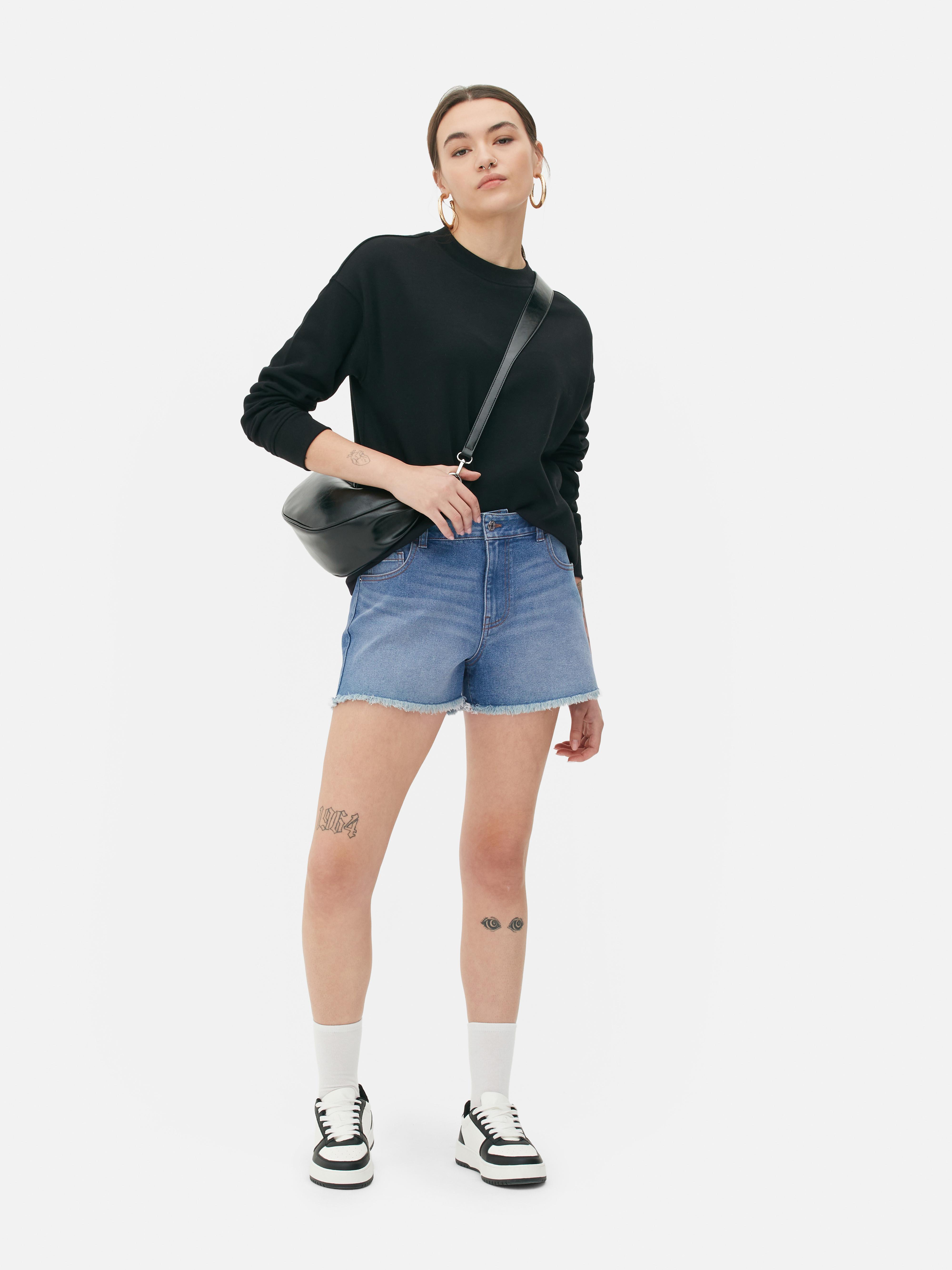 Short en jean effiloché