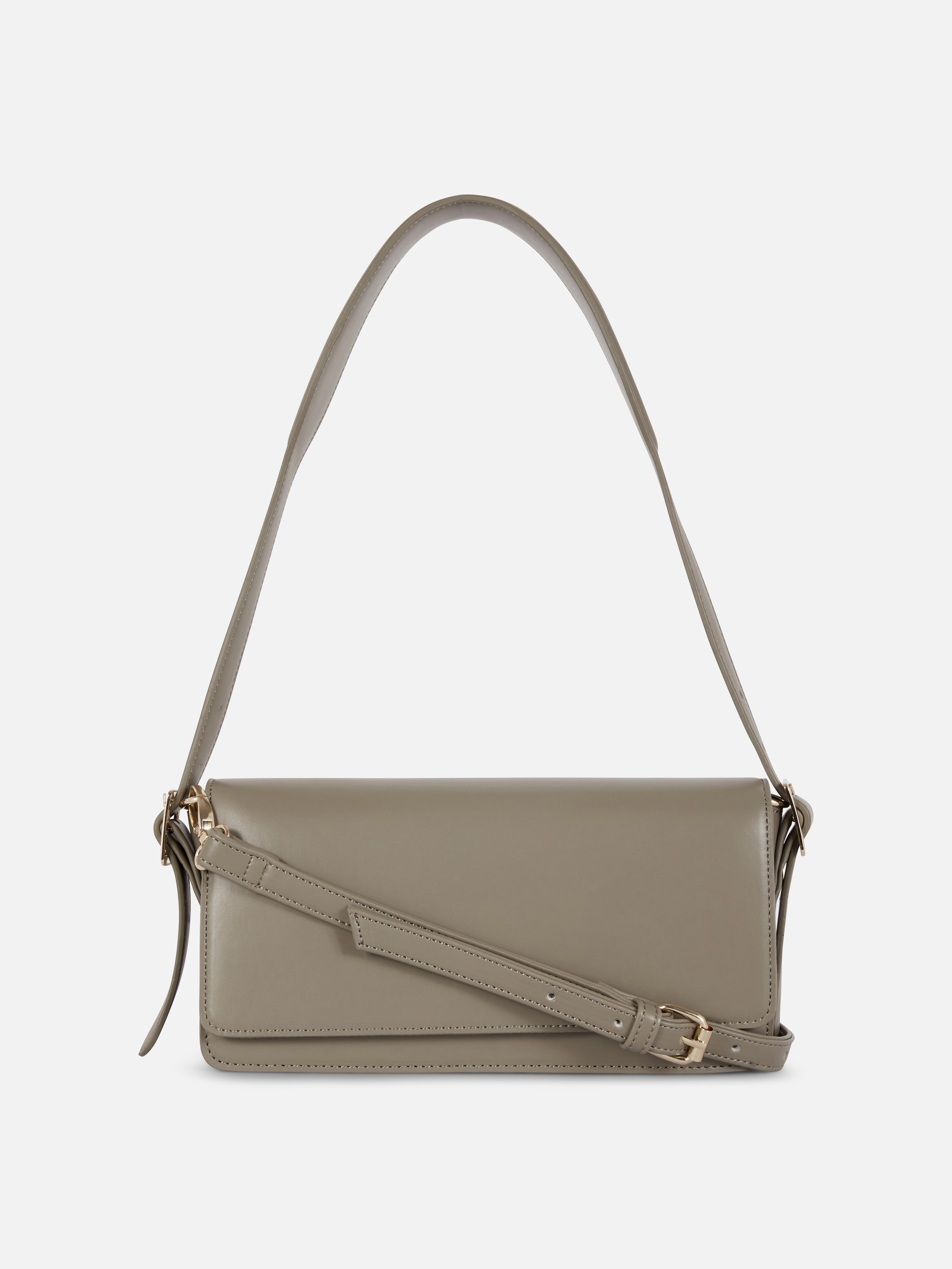 Faux Leather Buckle Strap Bag