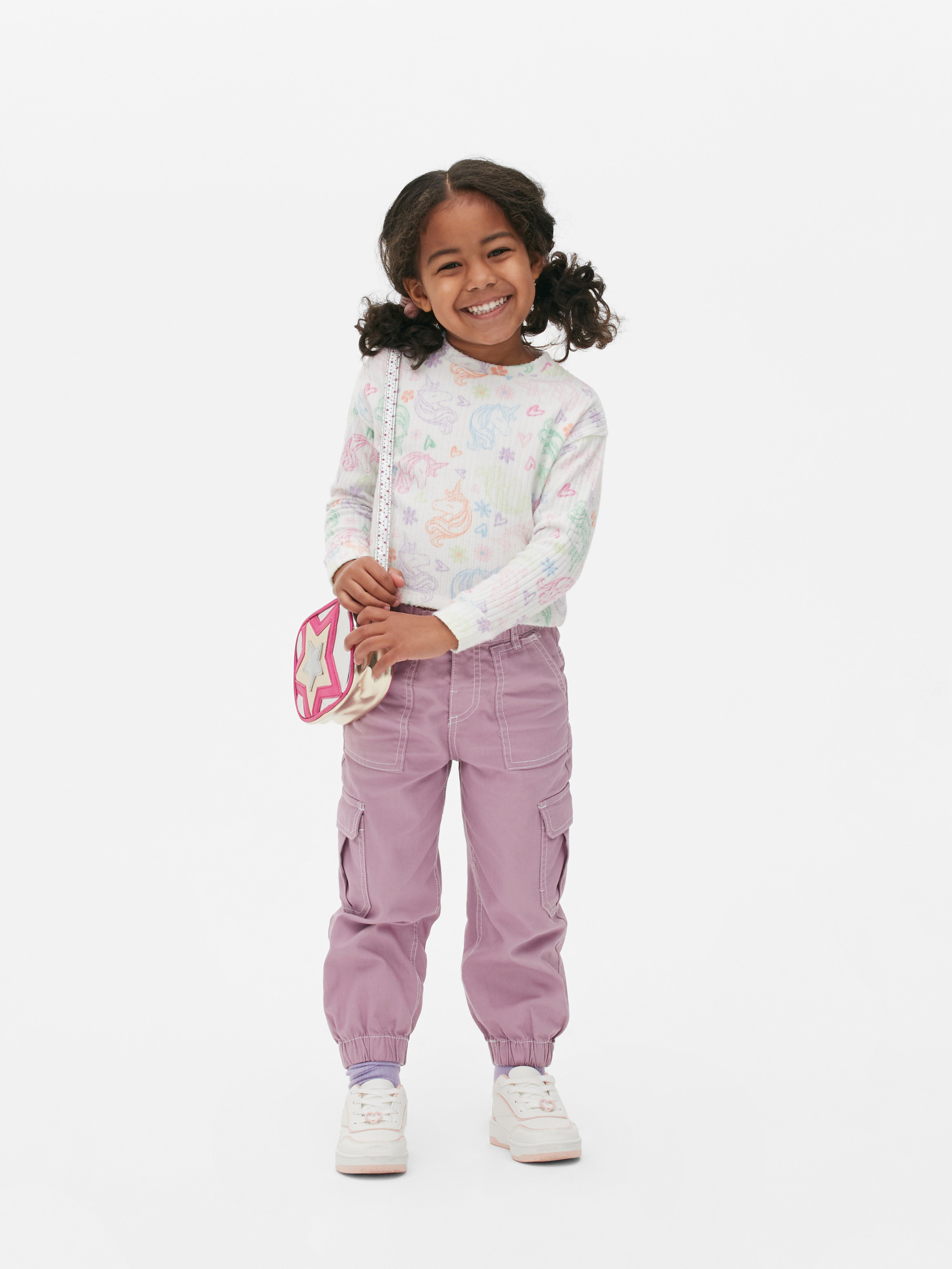 Girls Multi Unicorn Ribbed Long Sleeve T-shirt | Primark