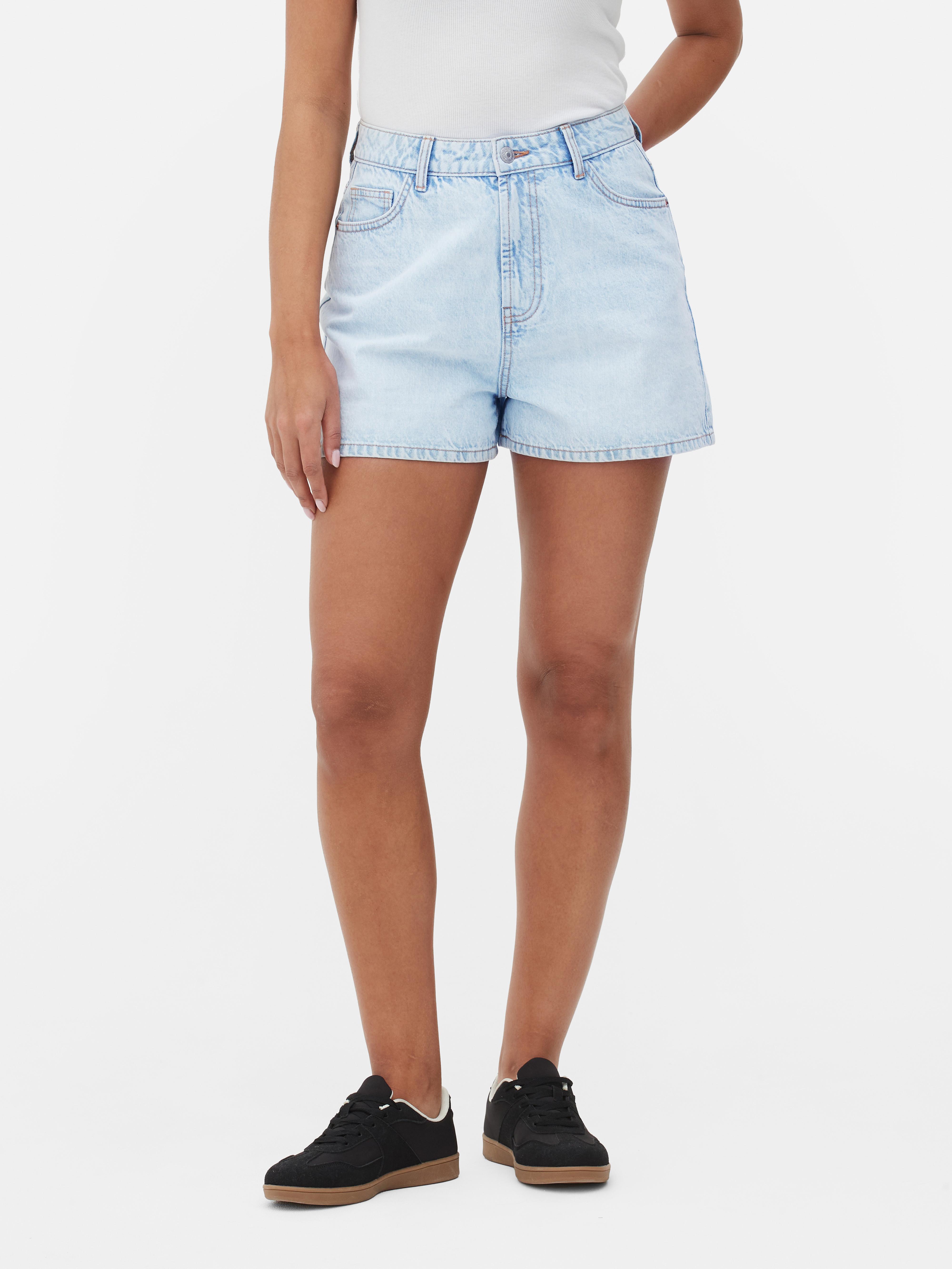 High Rise Mom Women's Shorts - Medium Wash