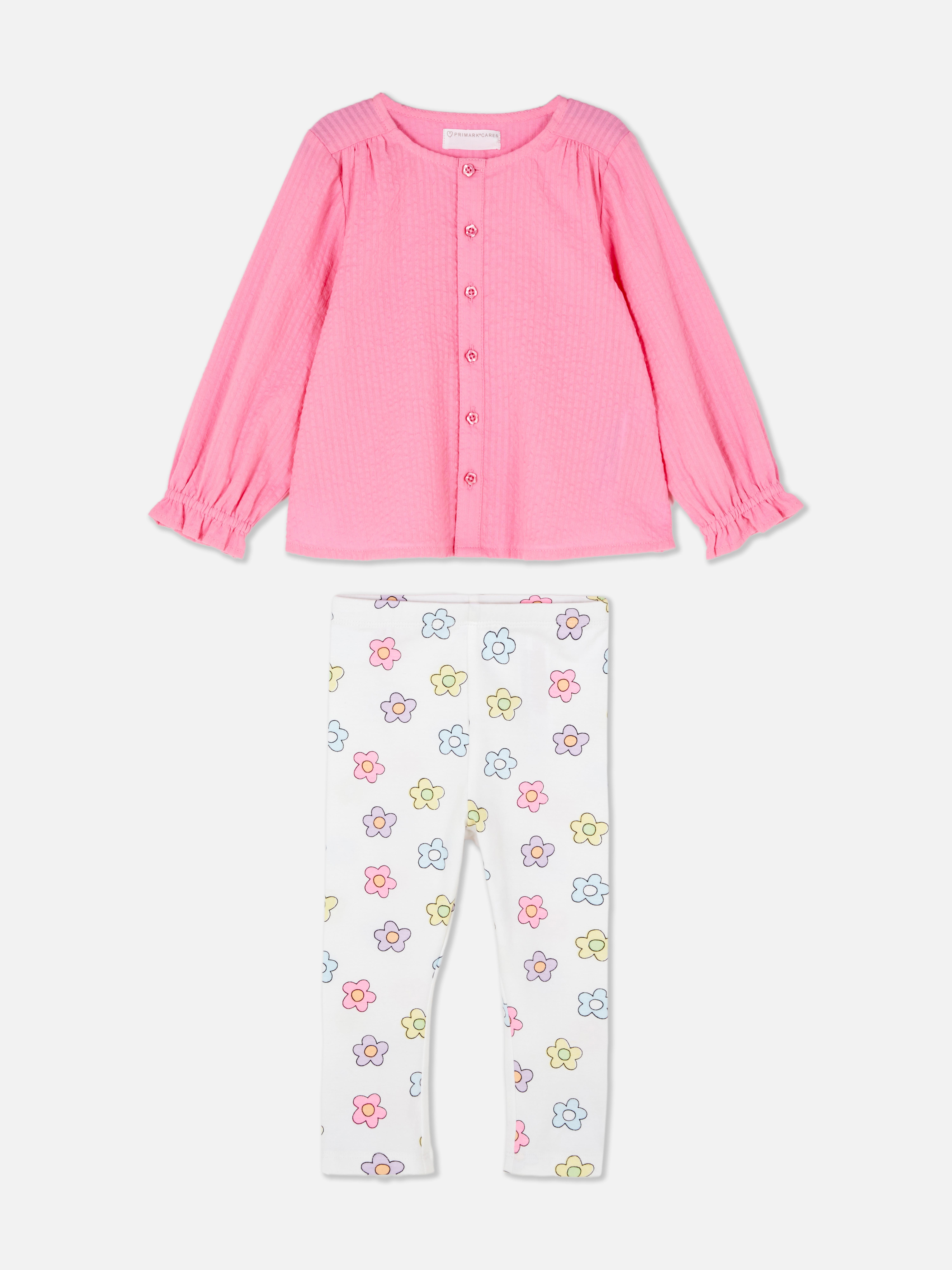 Set cu bluză și colanți cu imprimeu floral