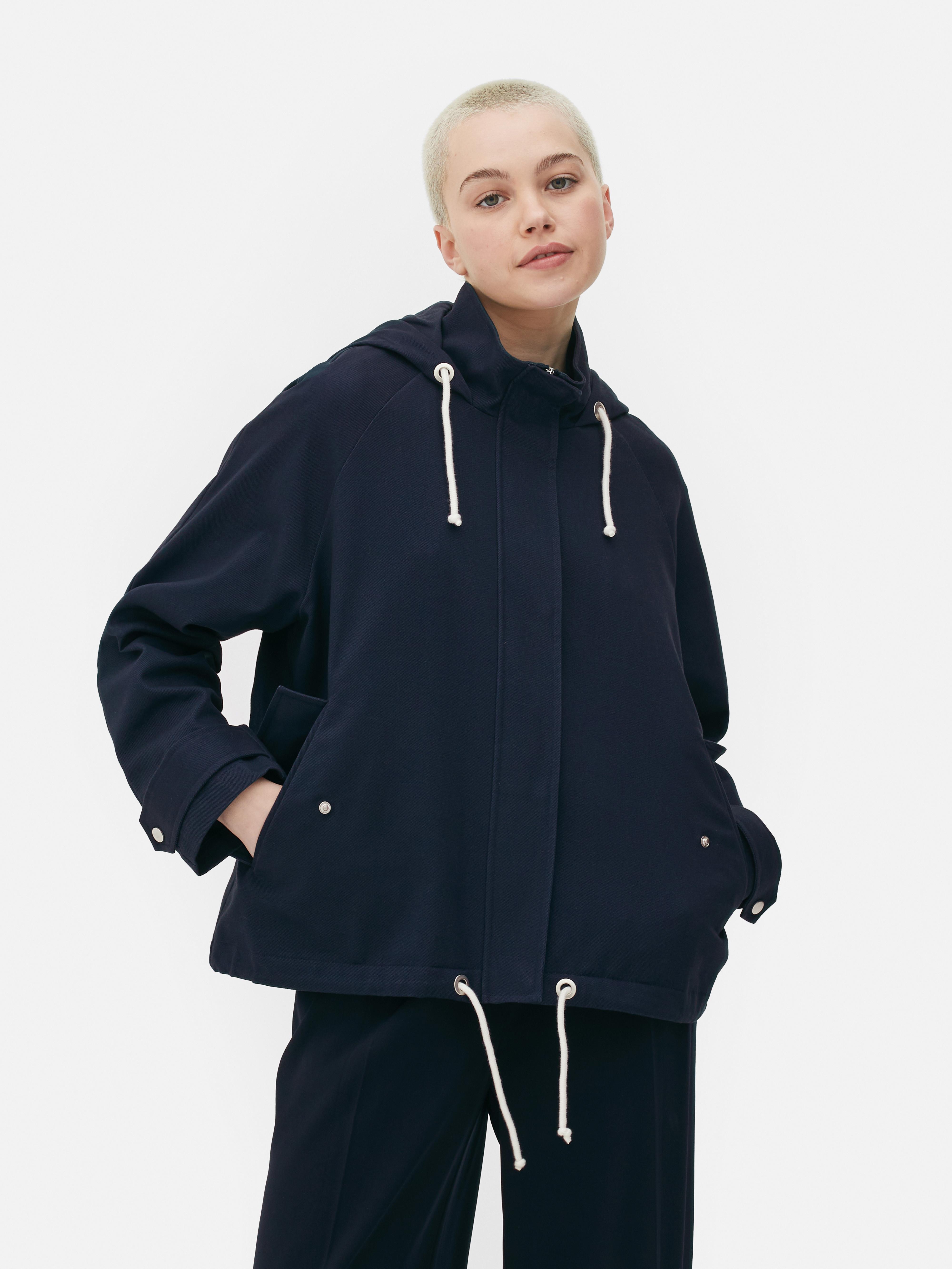 Women's Navy Hooded Twill Jacket | Primark