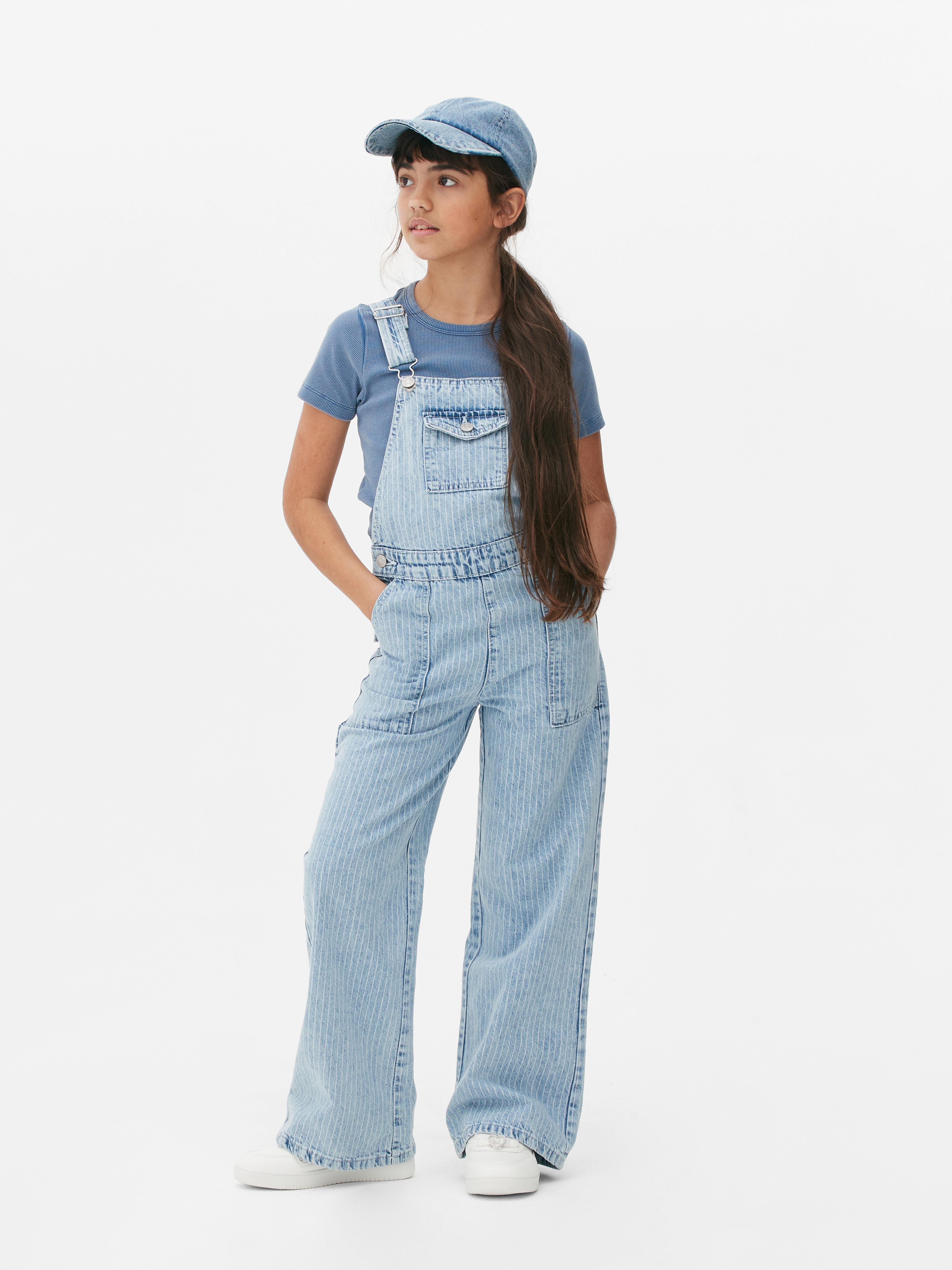 Pinstripe Denim Dungarees