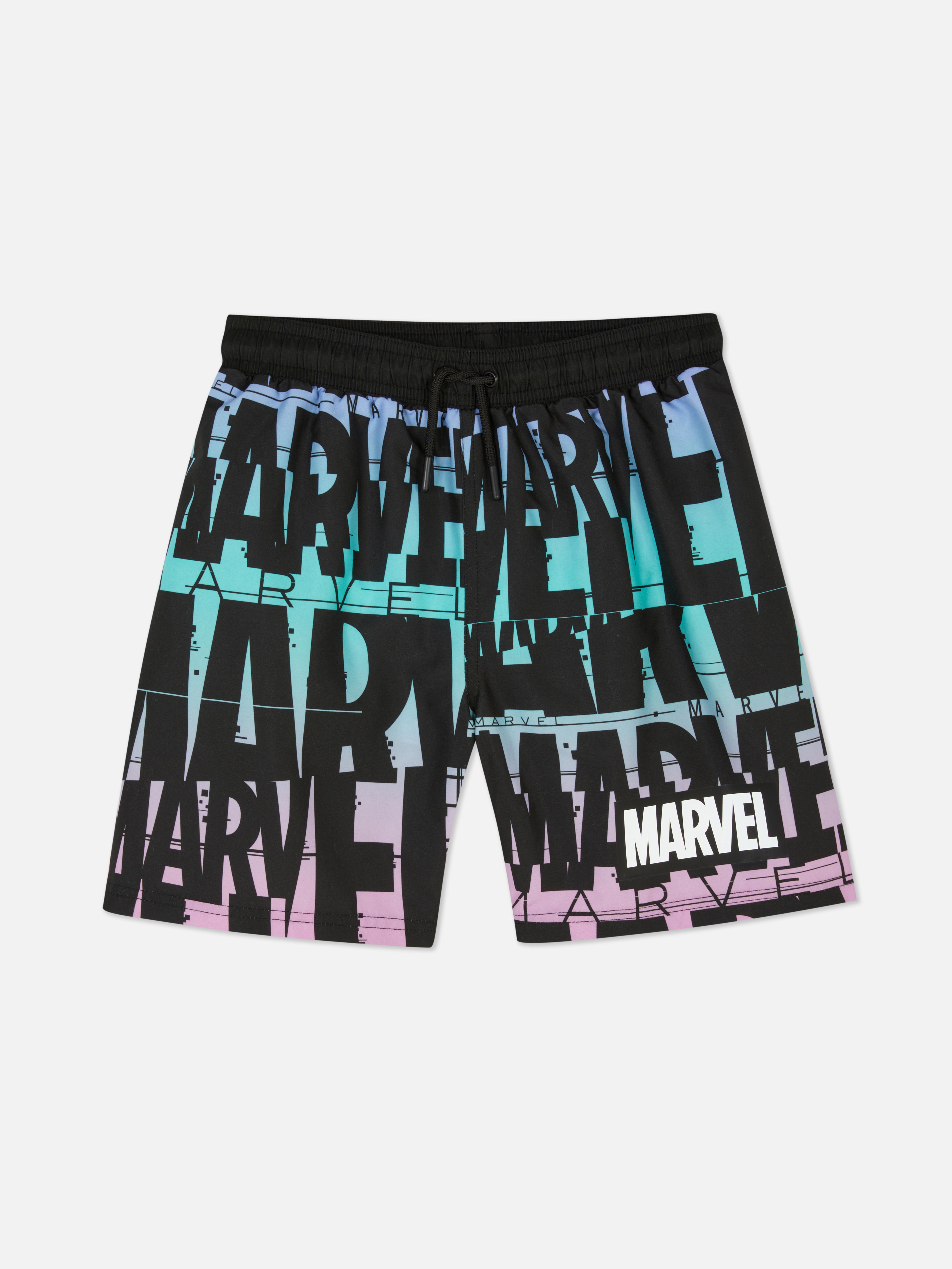 Pantaloncini da surf ombré con logo Marvel