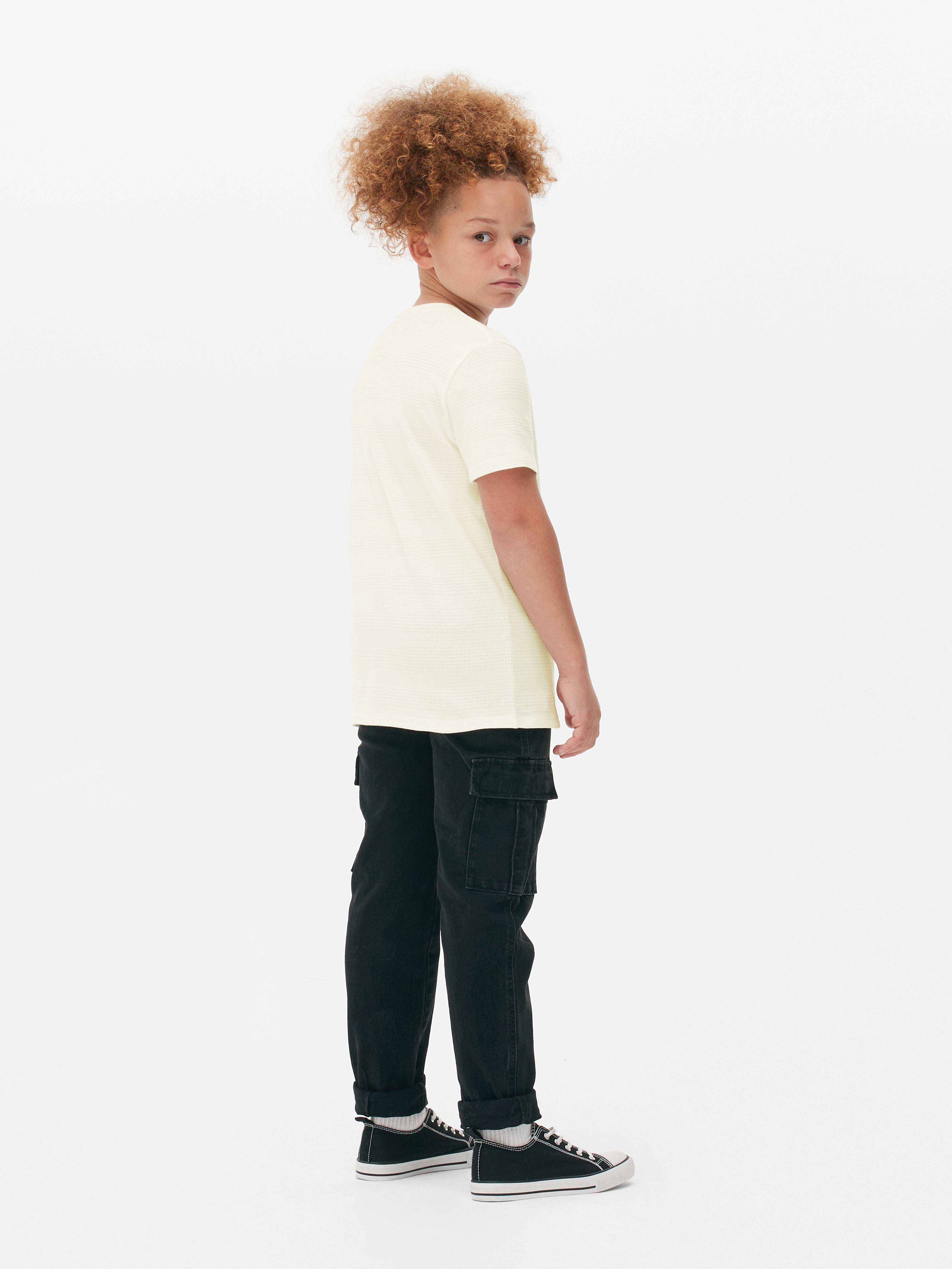 Boys White Textured Striped T-Shirt | Primark