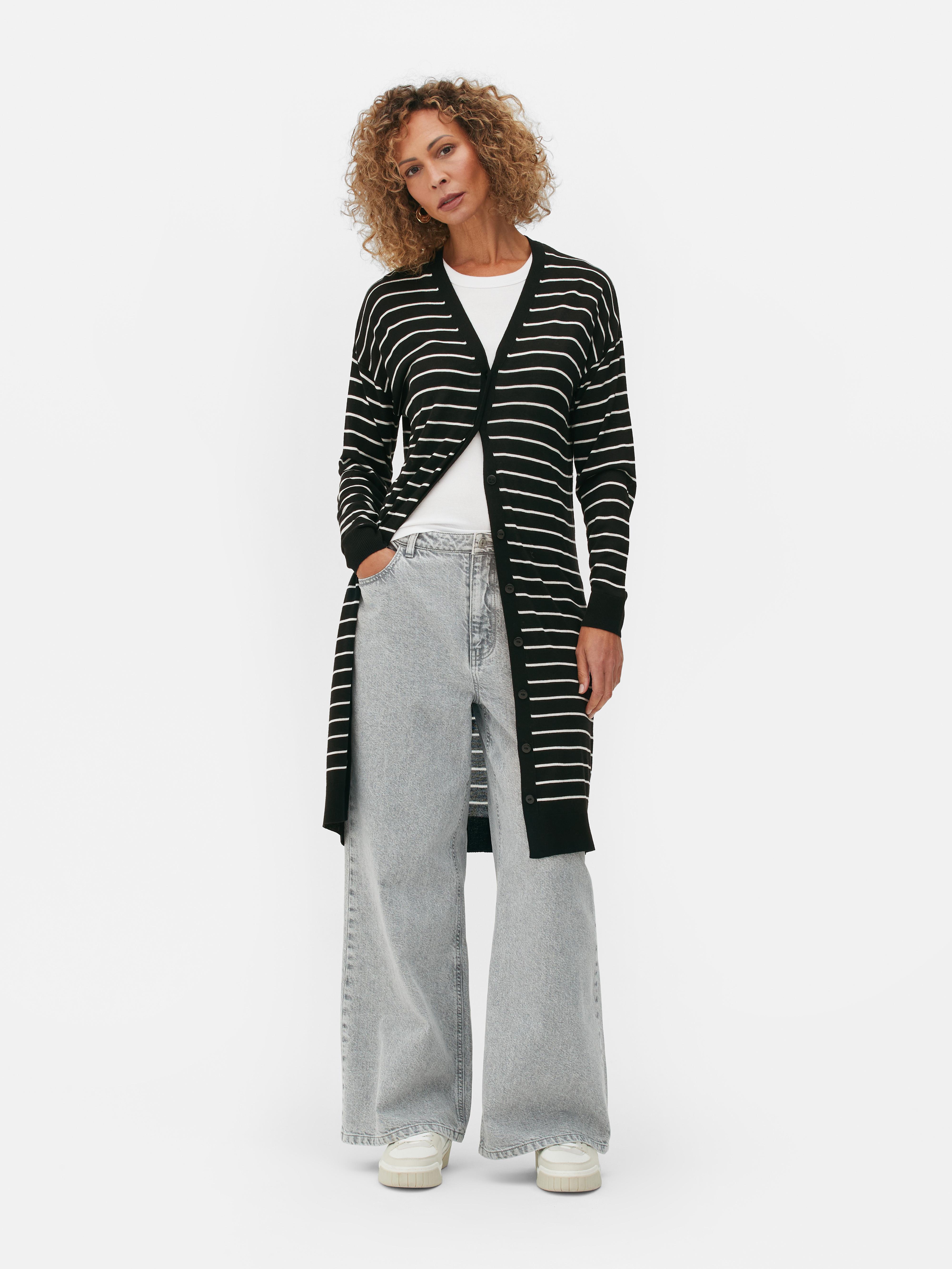 Striped hotsell longline cardigan