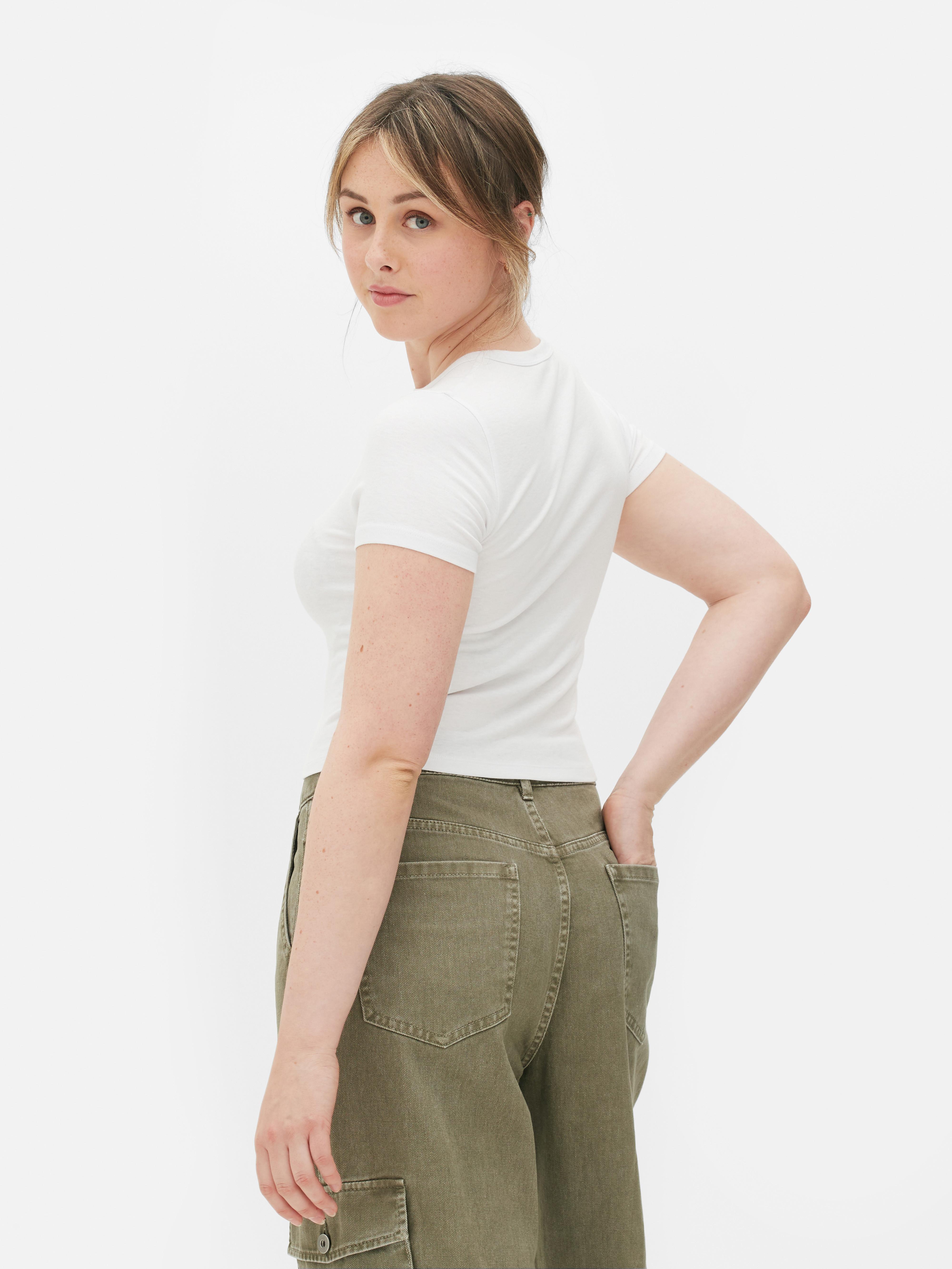 Womens White Cropped Tshirt Primark