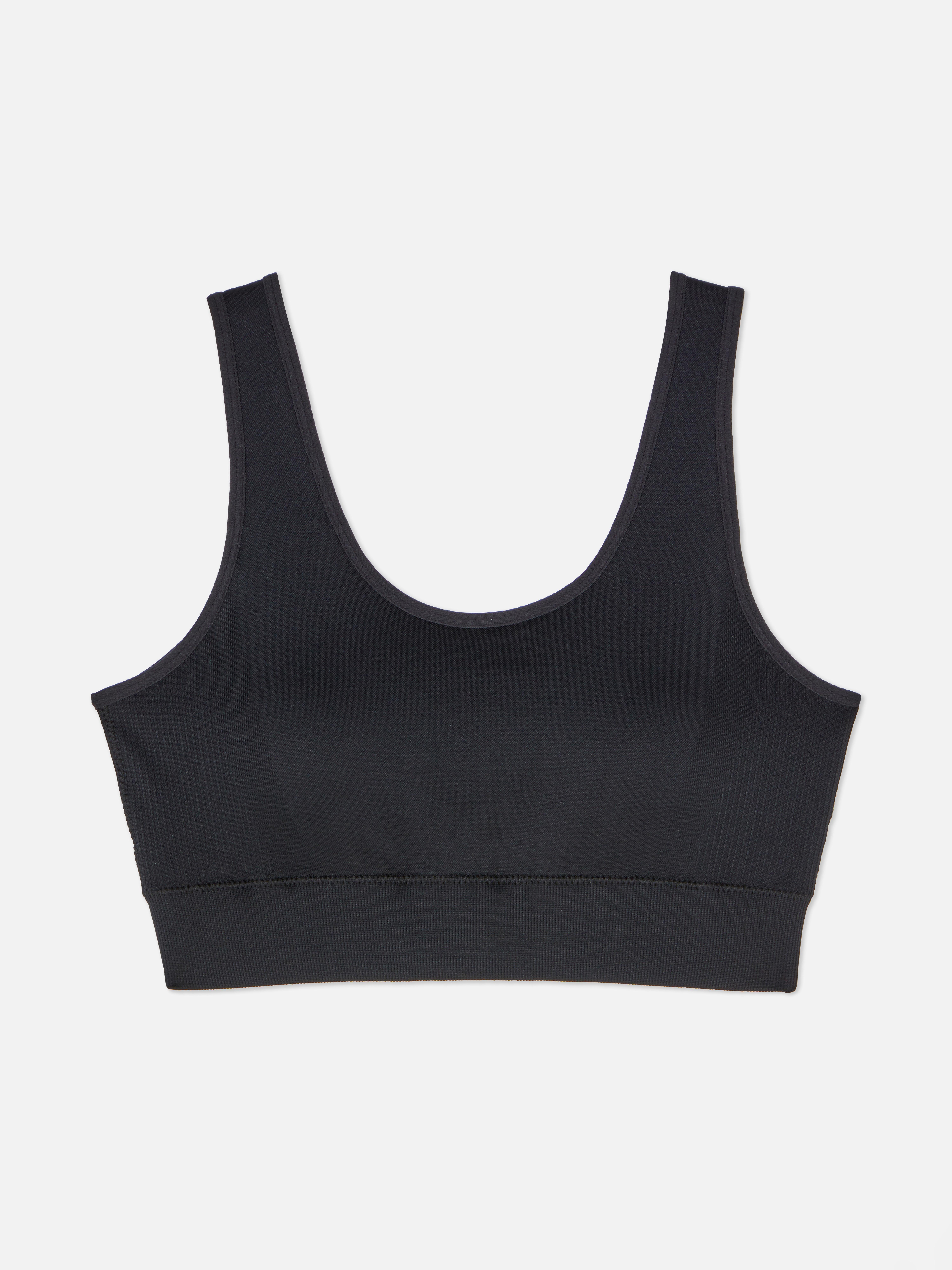 Simple cute black sports bra primark crop top no padding Size 8