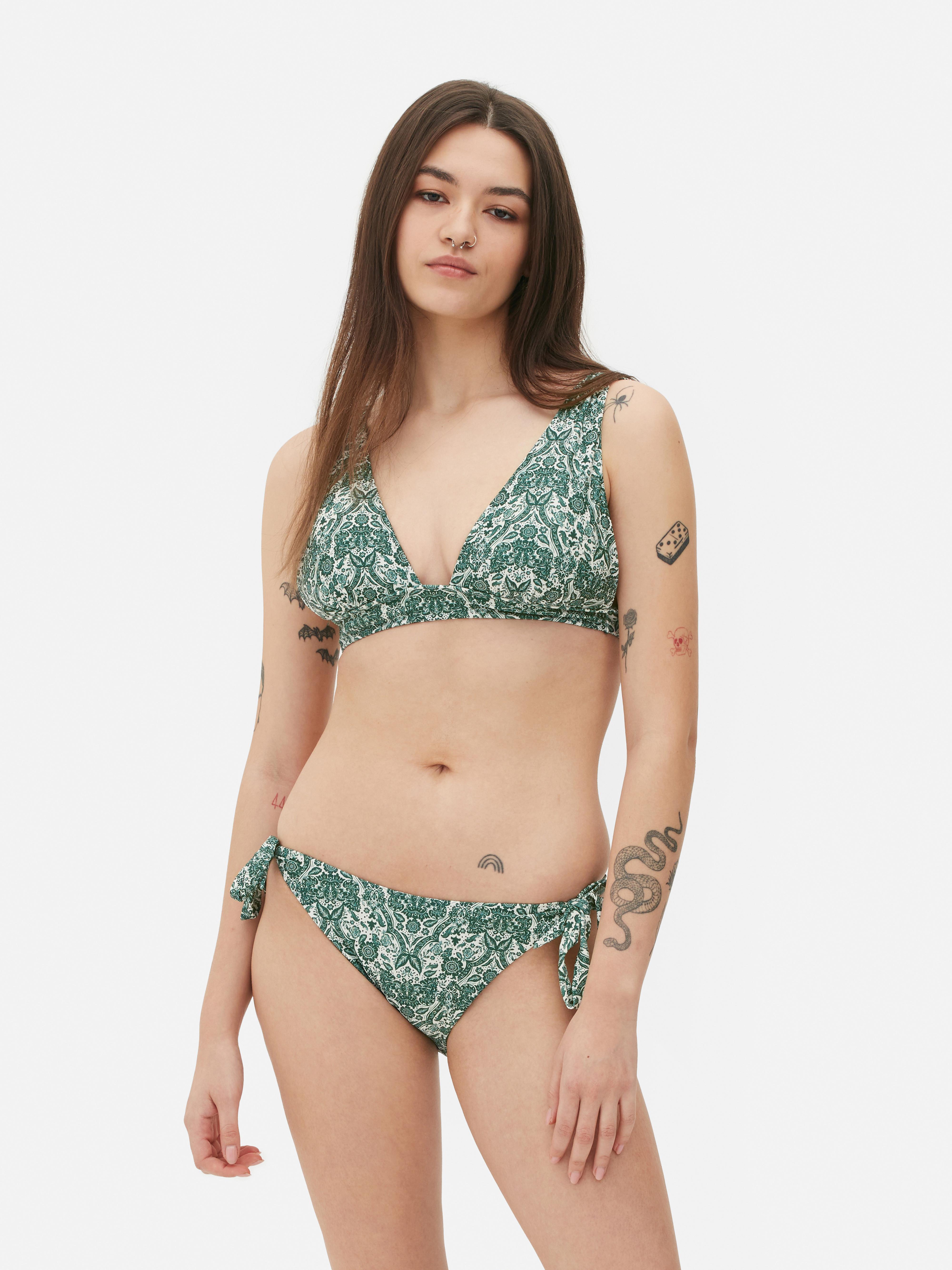 Womens Green Tie Back Apex Bikini Set Primark