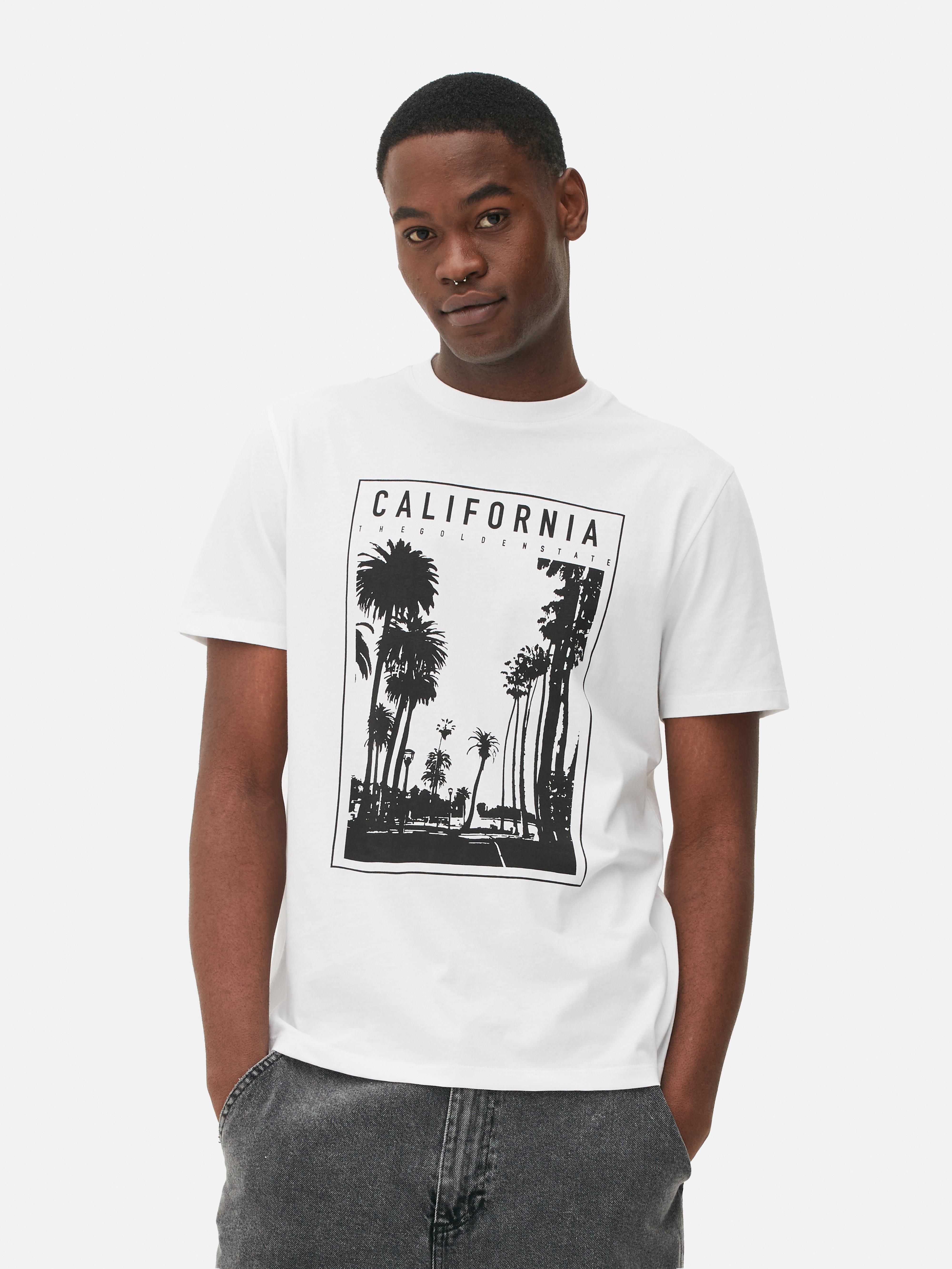 Camiseta con estampado fotografico California Blanco Hombre Primark