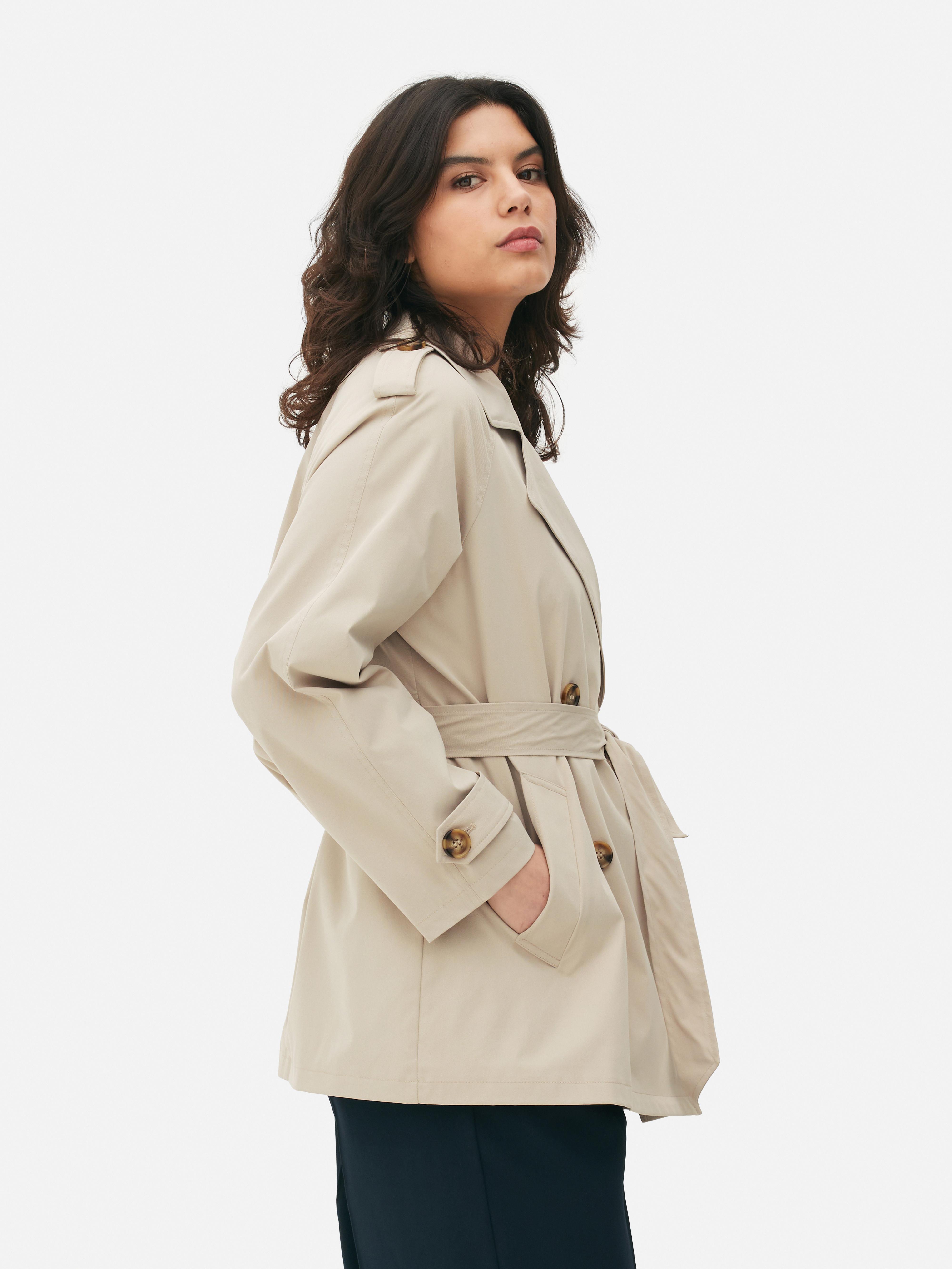 Women's Stone Short Double-Breasted Trench | Primark