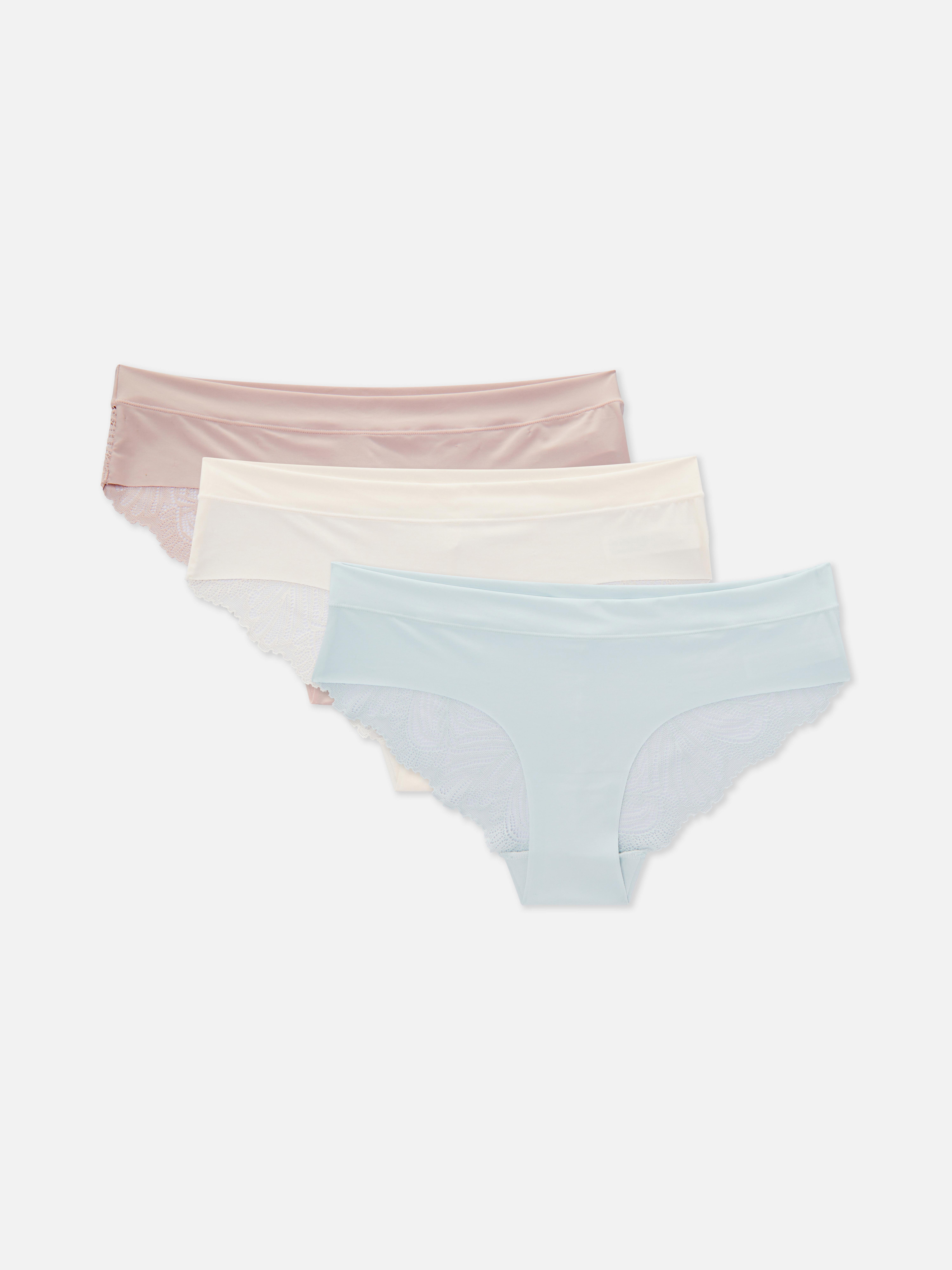 3-pack invisible Brazilian briefs - Light pink/Grey marl/White