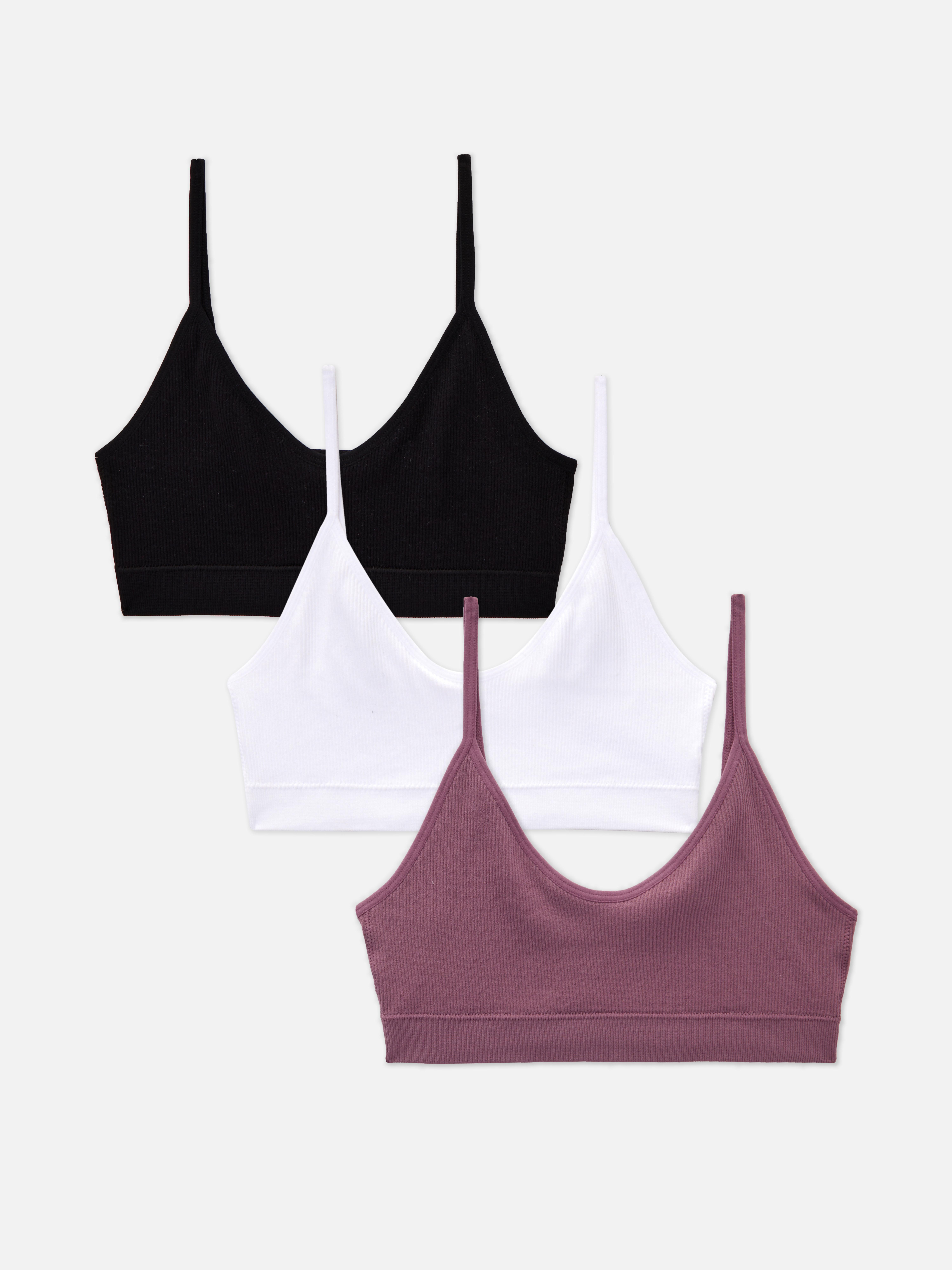 3-Pack Seamfree Cropped Cami Bralettes