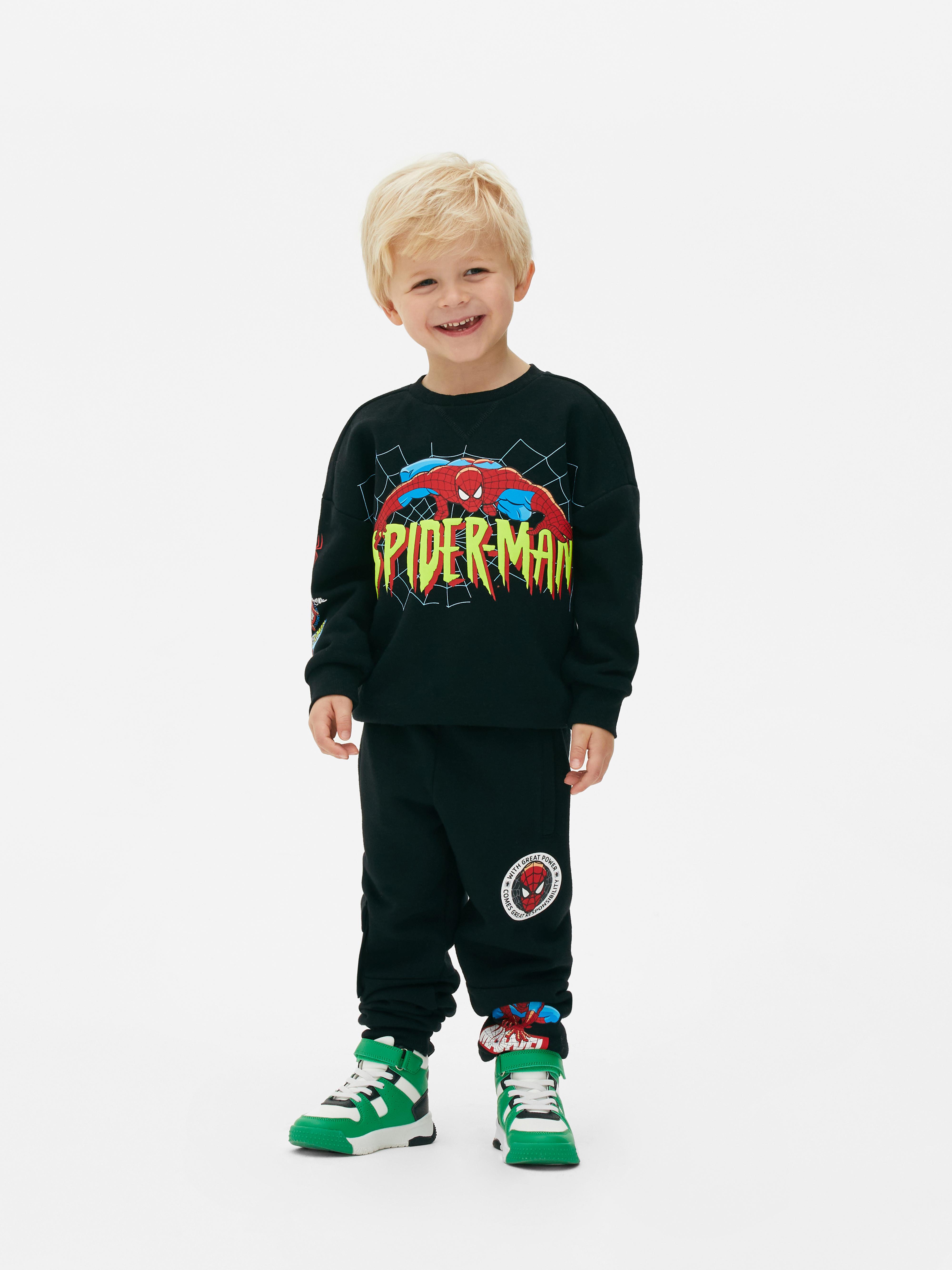 Pijama niño algodón Spiderman negro