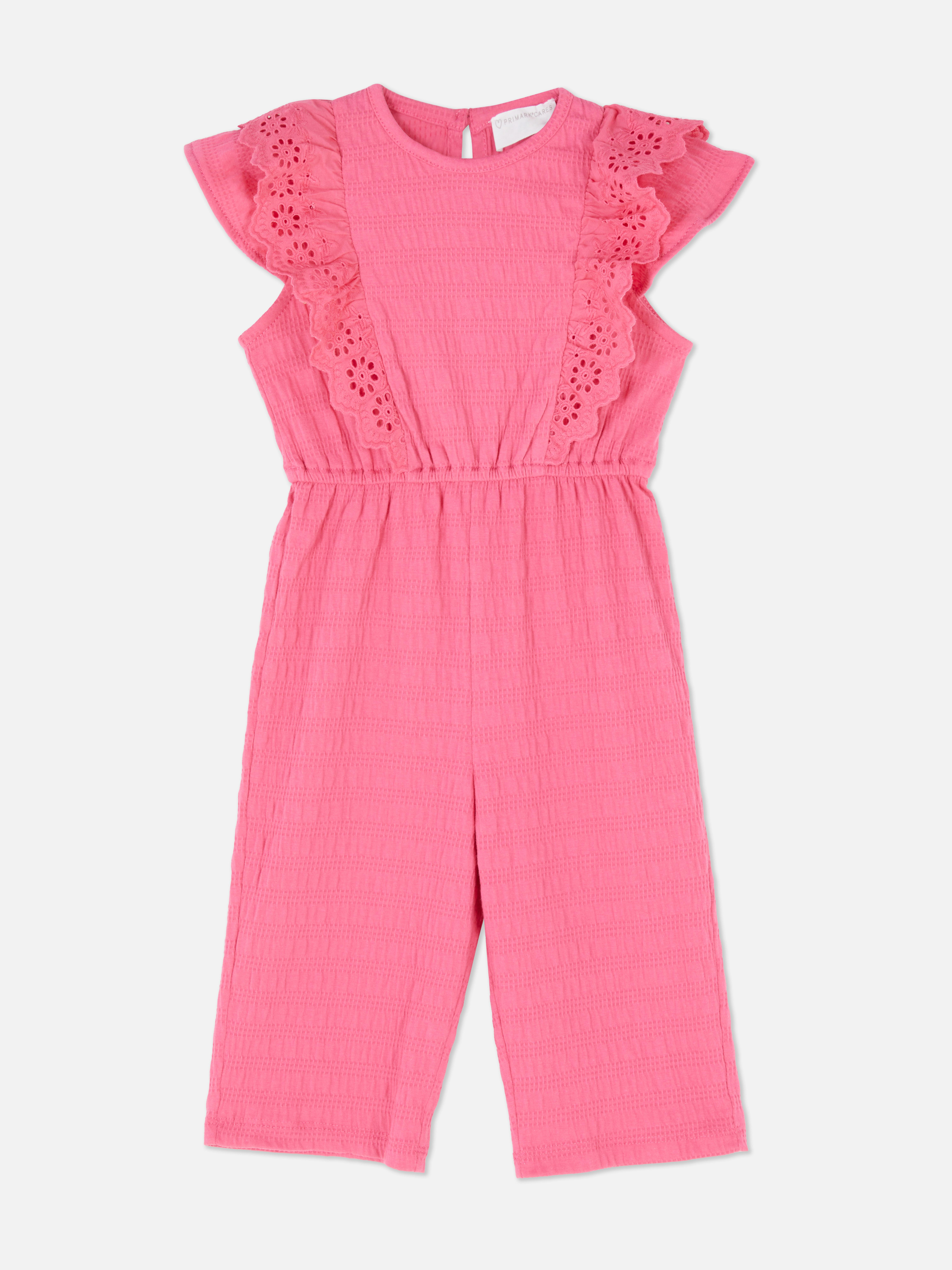 Baby Girls Pink Cap Sleeve Crinkle Jumpsuit | Primark