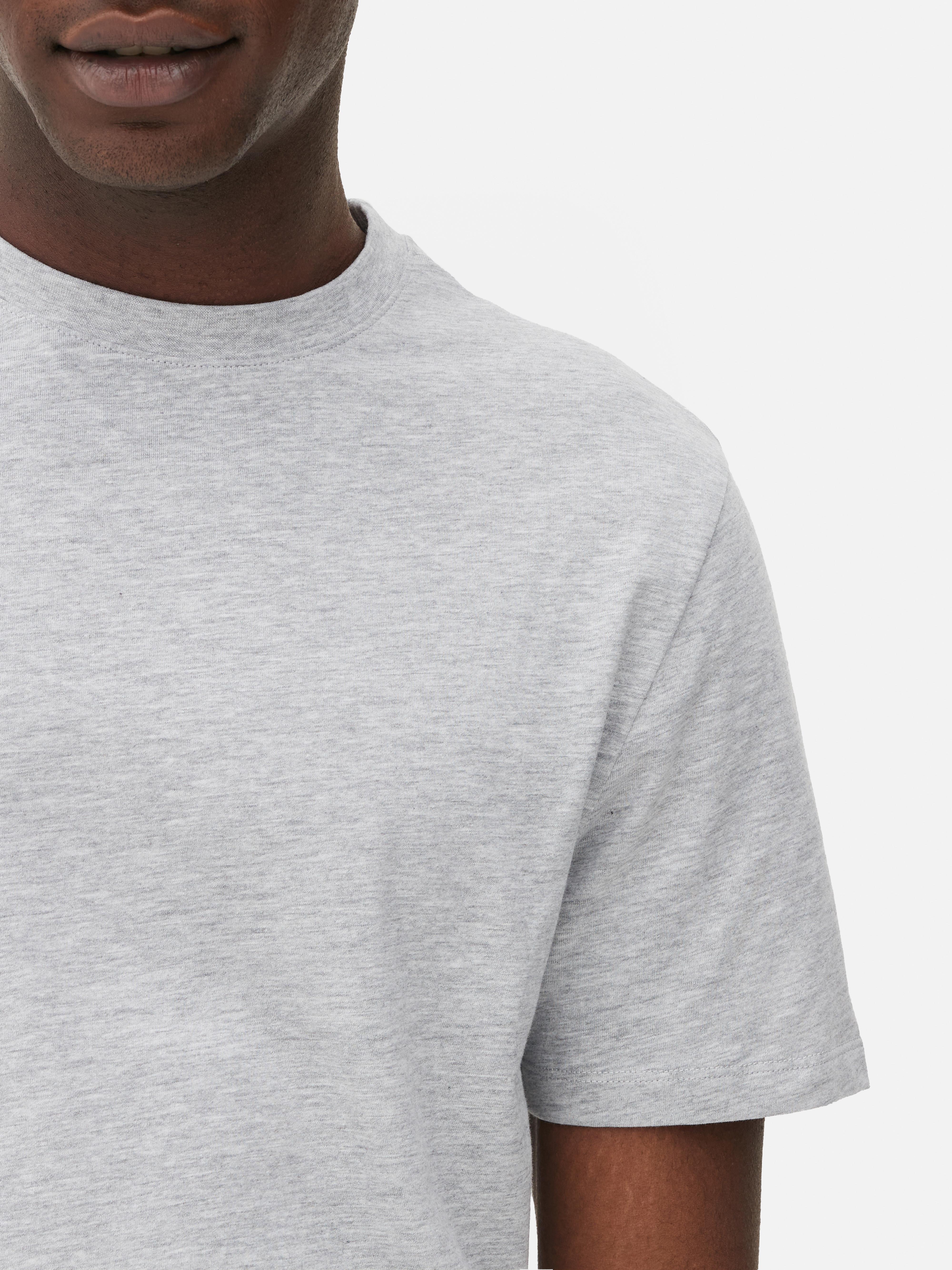 Tricou gri melanj cu croială clasică