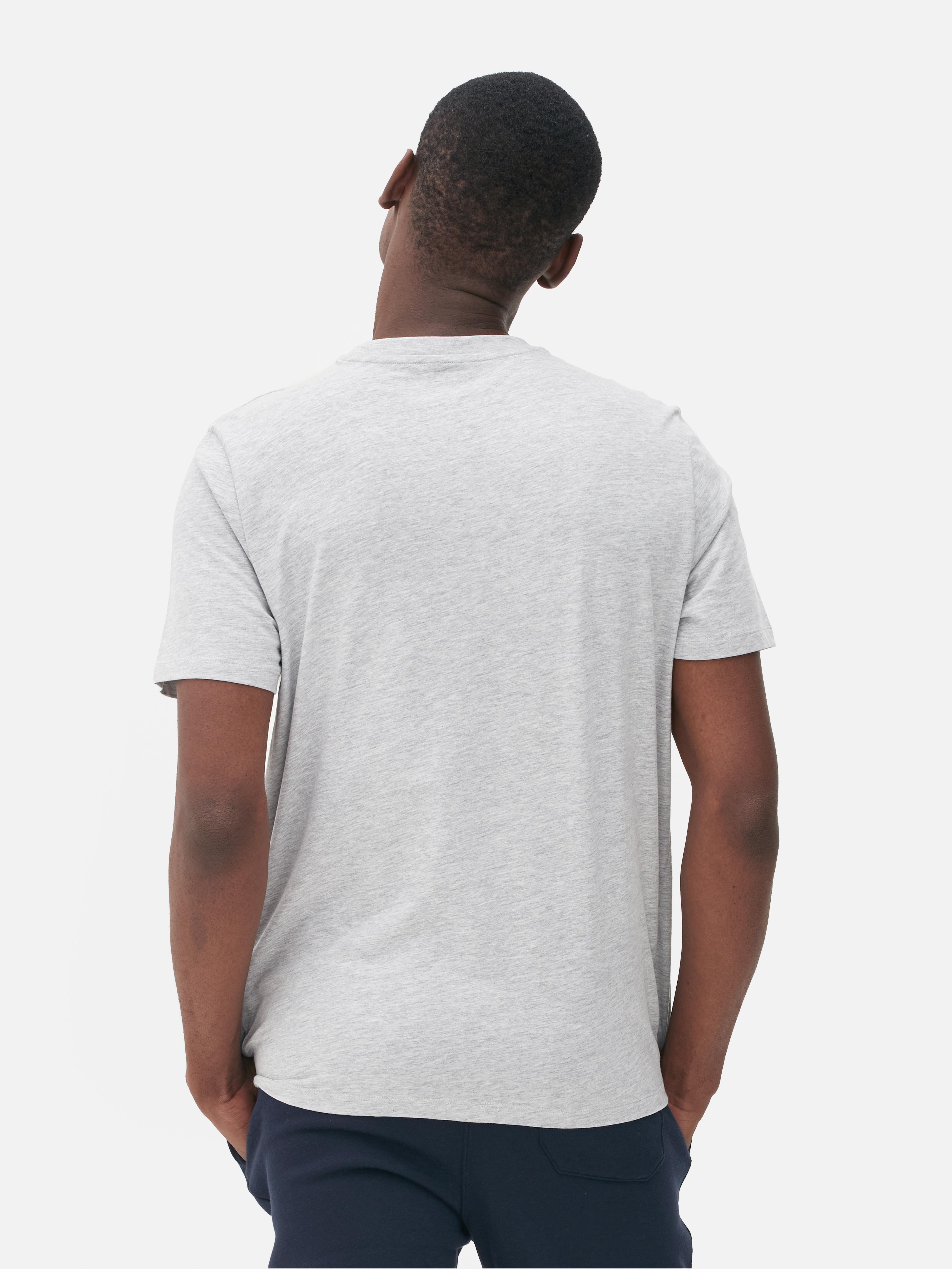 Tricou gri melanj cu croială clasică